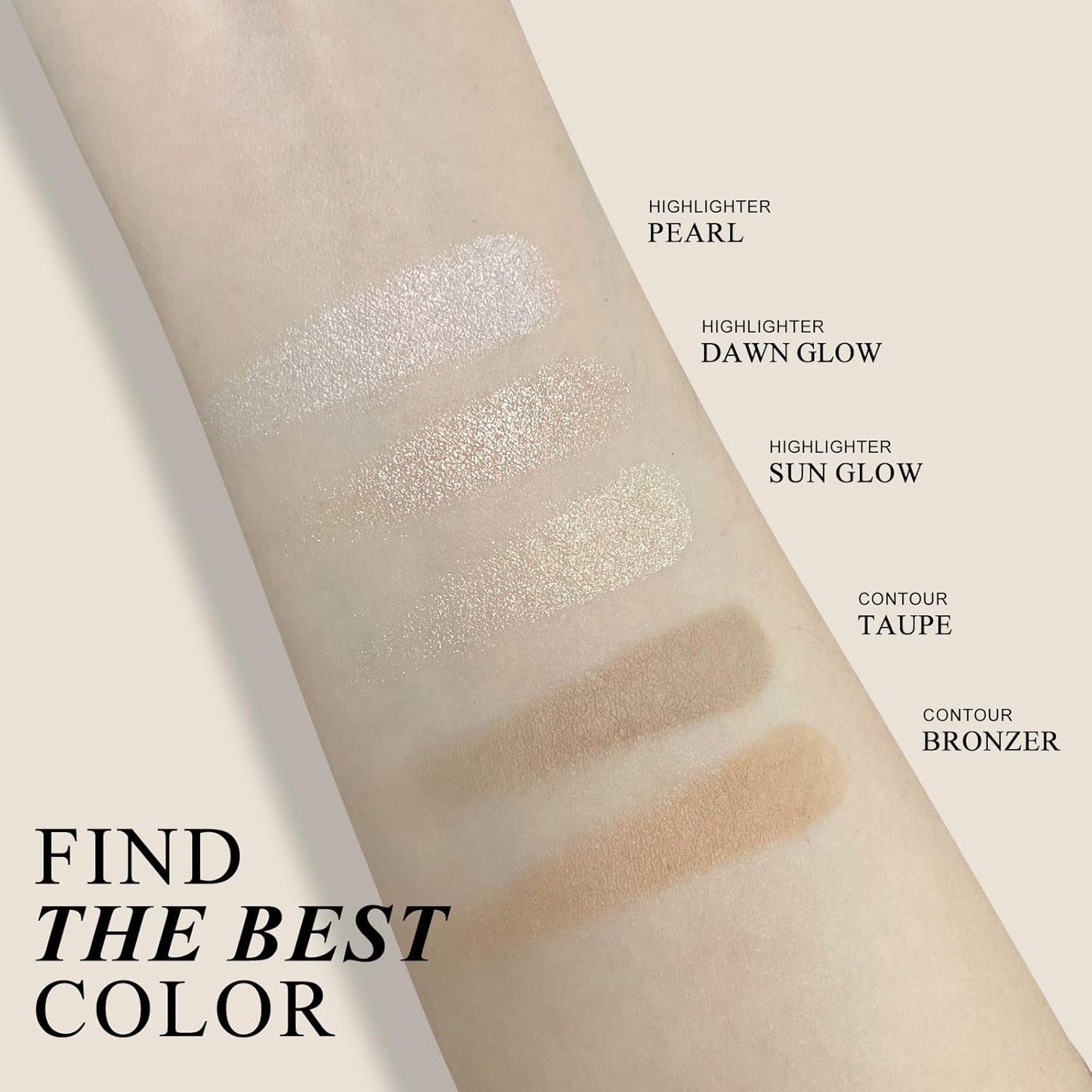 KYDA Face Sculpting Contour Palette, Natural Shimmer Smooth Contour Pressed Powder, Ultra-fine Lightweight, Easy to Blend, Multiuse Baked Contour Makeup-BRONZER