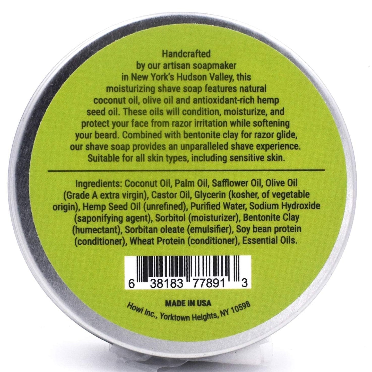 Taconic Shave Shaving Soap – Lime Scent – Dense, Slick Lather for Classic Wet Shaving – Brush & Bowl Lathering – Protective Cushion & Glide – Made in the USA