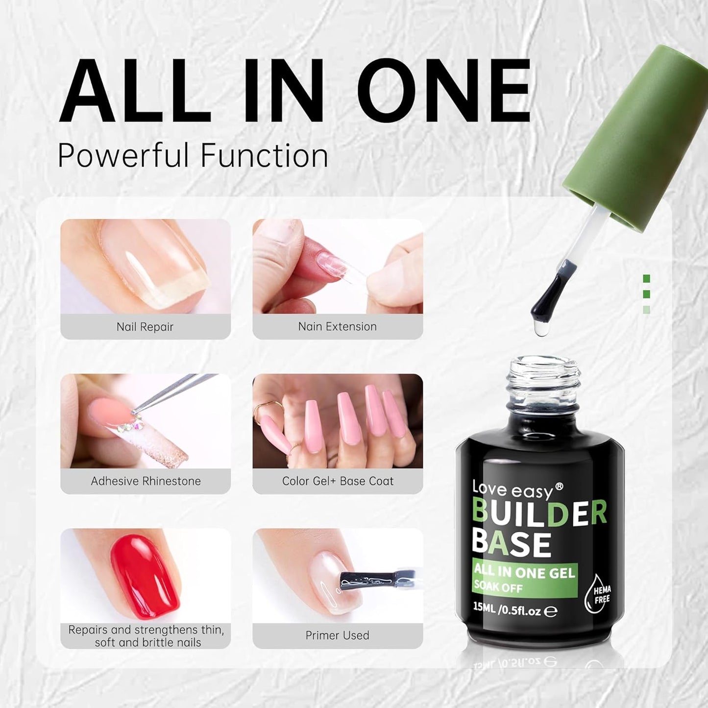 Salon-Grade Pastel Rose Builder Gel - Hypoallergenic Strong Base Coat | Long-Lasting Adhesion (30+ Days) for Professional Nails Gift for Women