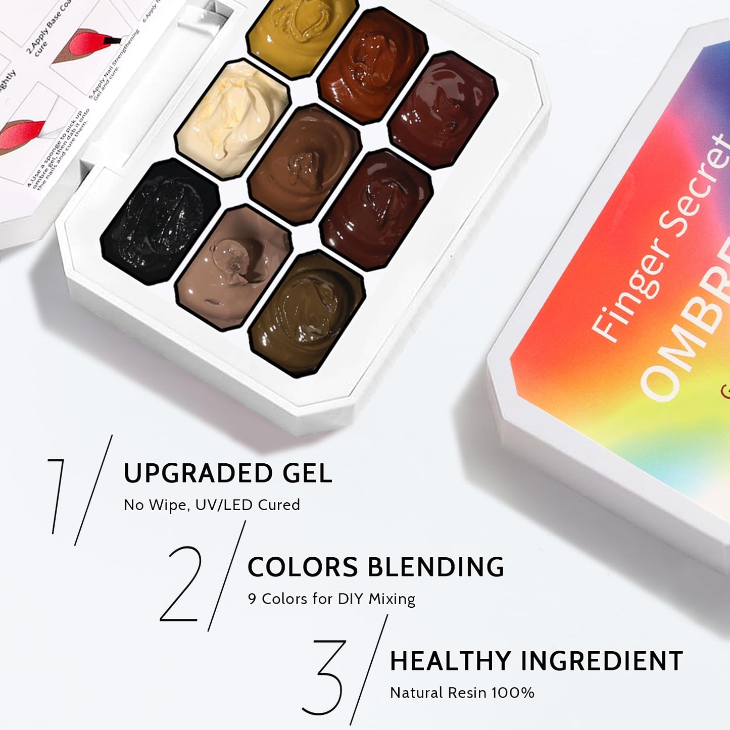 Sponge Pat Paint Nail Gel, 9 Colors Ombre Nails Gradient Gel Nail Blush Blooming Aura Nails Drawing Stripper Floral Painting Nail Art, No Wipe, UV/LED Curing (9 Colors B)