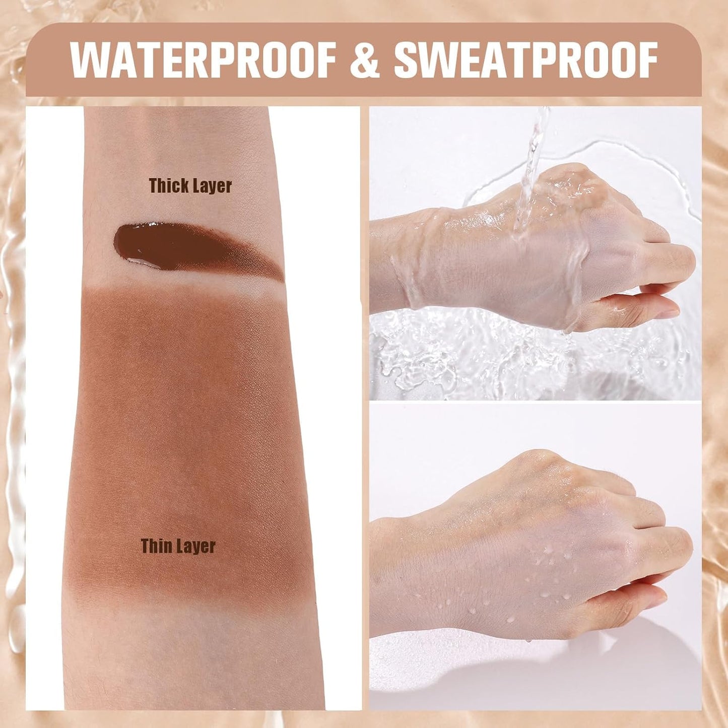 UCANBE Matte Liquid Foundation Makeup, Medium to Full Coverage Waterproof Longwear Serum Cream Foundation for Combination & Oily Mature Skin, Lightweight Hydrating & Nourishing, Cocoa, 1 fl. oz.