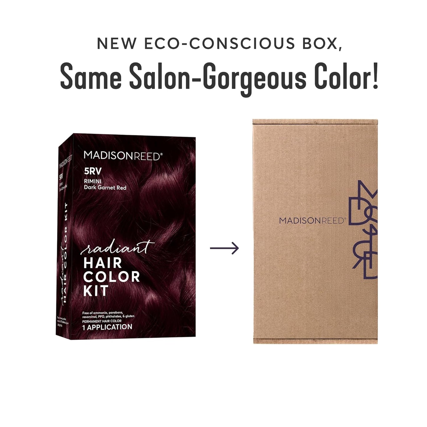 Madison Reed Radiant Hair Color Kit | 5RV Dark Garnet Red with Vibrant Red Violet Tones (Rimini Garnet) Vivid Color-Enhancing Salon-Quality Permanent Hair Dye | PPD-Free & Ammonia-Free |2 Pack