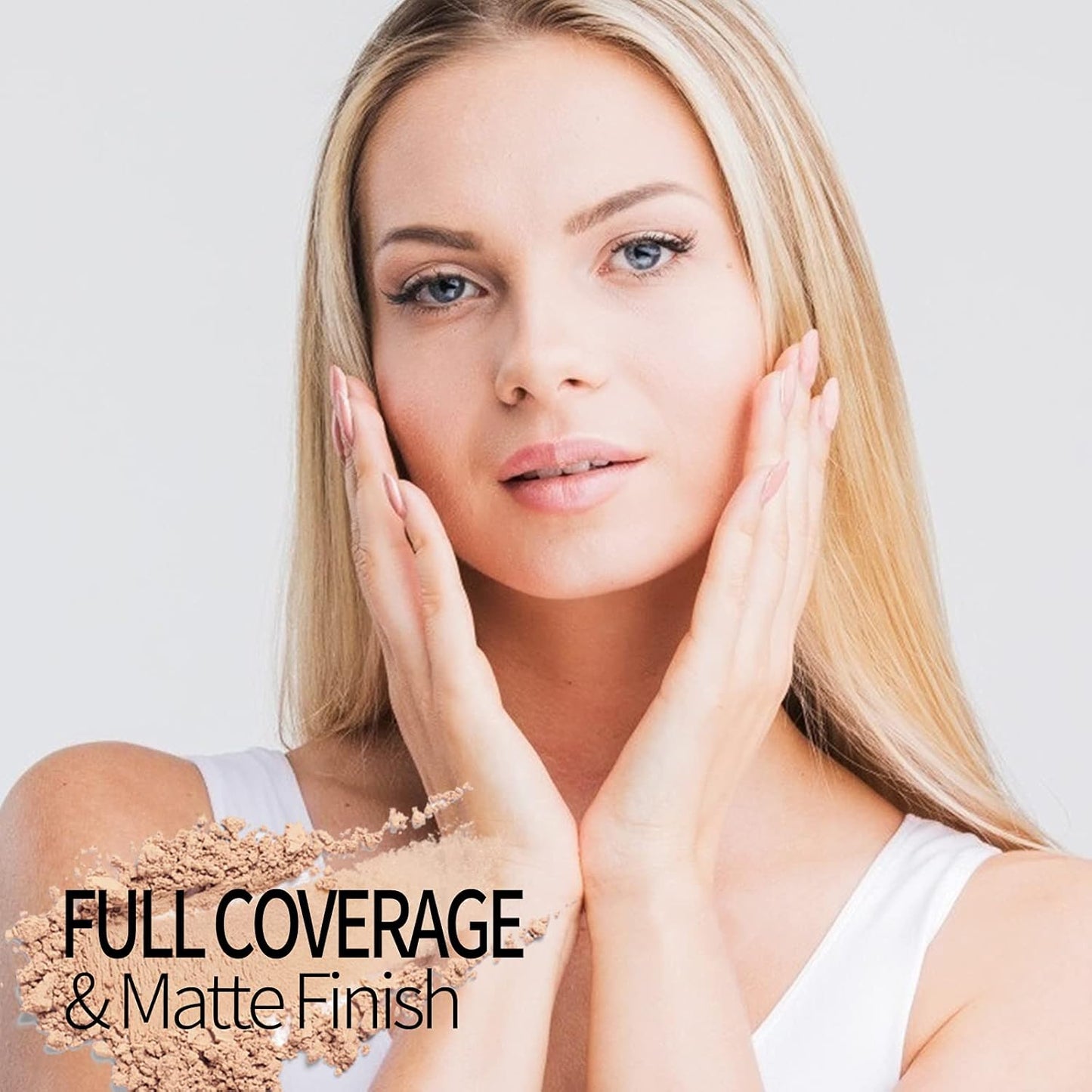 AQUAPURITY - PHOERA Sheer Matte Fixing Powder Makeup Base Fixer Setting Powder Foundation Fixing Compact Pressed Powder Long Lasting Make Up Fixer Skin Vitamin E Beauty Blender (204 Buff Beige…)