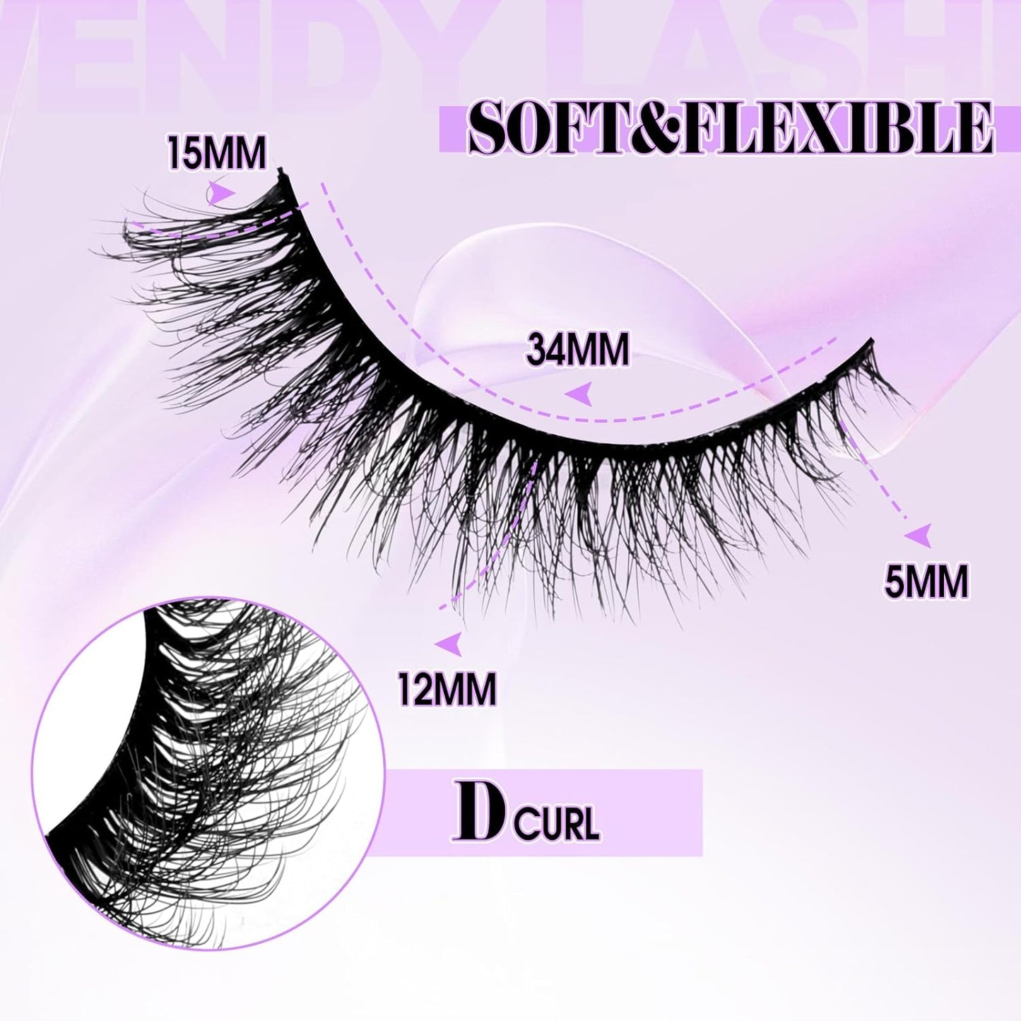 DIY Strip Lash for Using at Home: 10 Pairs, Natural Look, Fluffy, Manga, Wispy, Waterproof, Anime, Cat Eye, D Curl, XH03