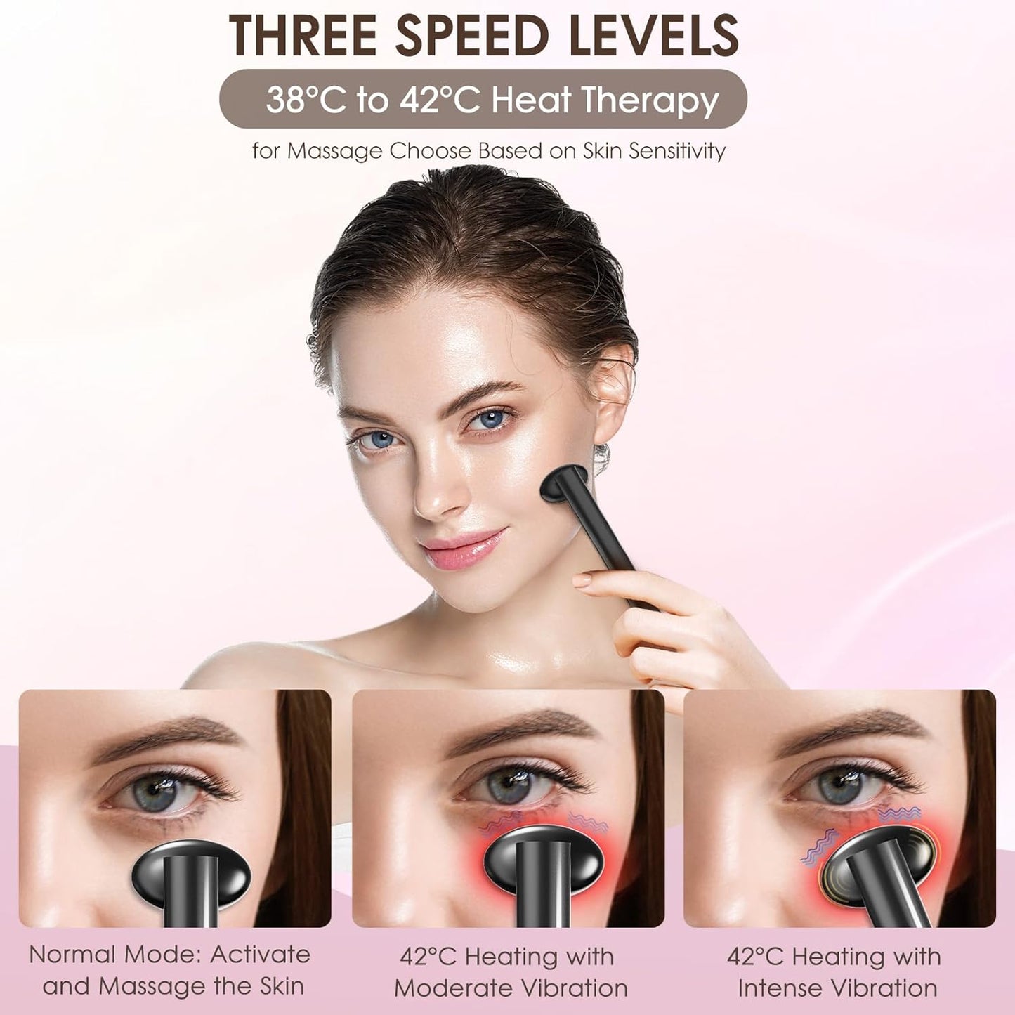 Light-Therapy-Wand, Red Light Therapy for Face and Neck, 9-in-1 Led Facial Sculptor Rejuvenation Eyes & Face Massager Tool