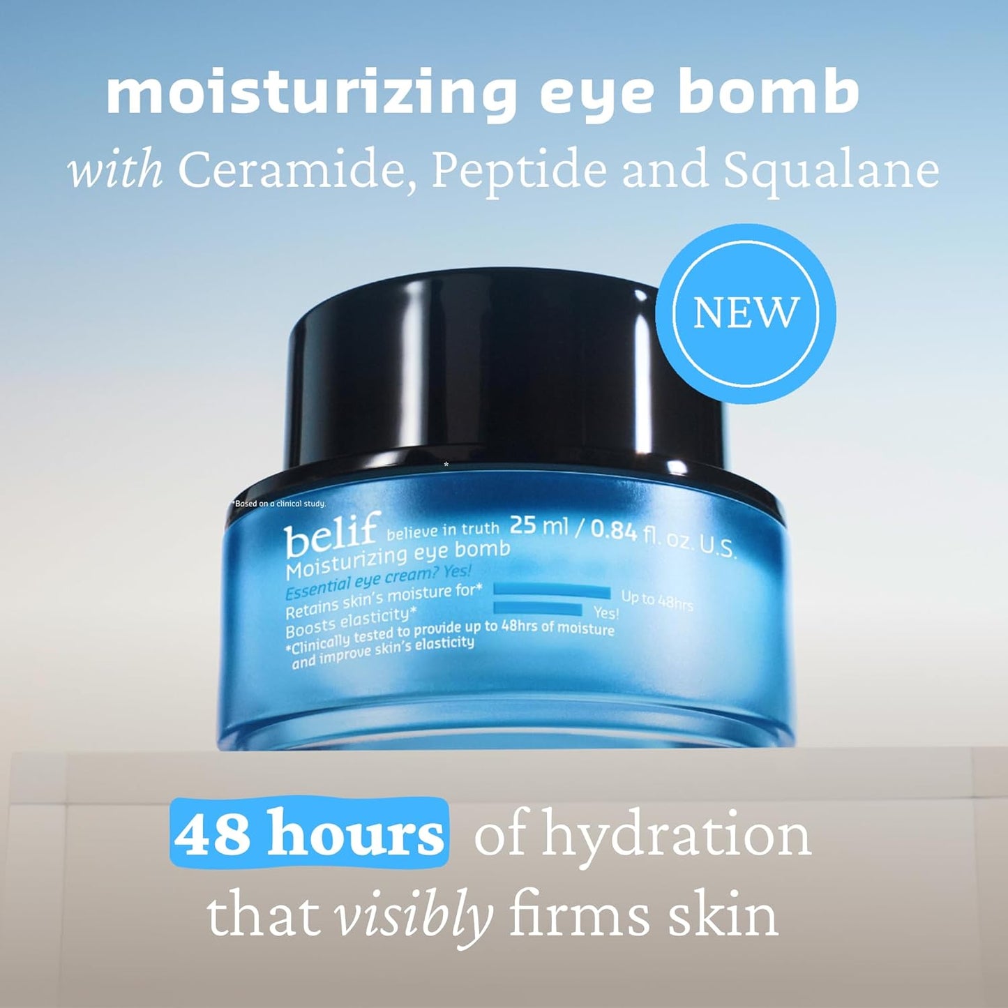 belif The True Cream Moisturizing Eye Bomb, 48hr Hydrating Eye Cream, Firms and Reduces Fine Lines and Wrinkles, Caffeine, Peptide, Ceramide, All Around The Eye Care, Korean Skin Care
