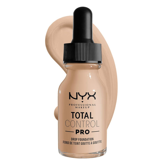 NYX PROFESSIONAL MAKEUP Total Control Pro Drop Foundation, Skin-True Buildable Coverage - Alabaster