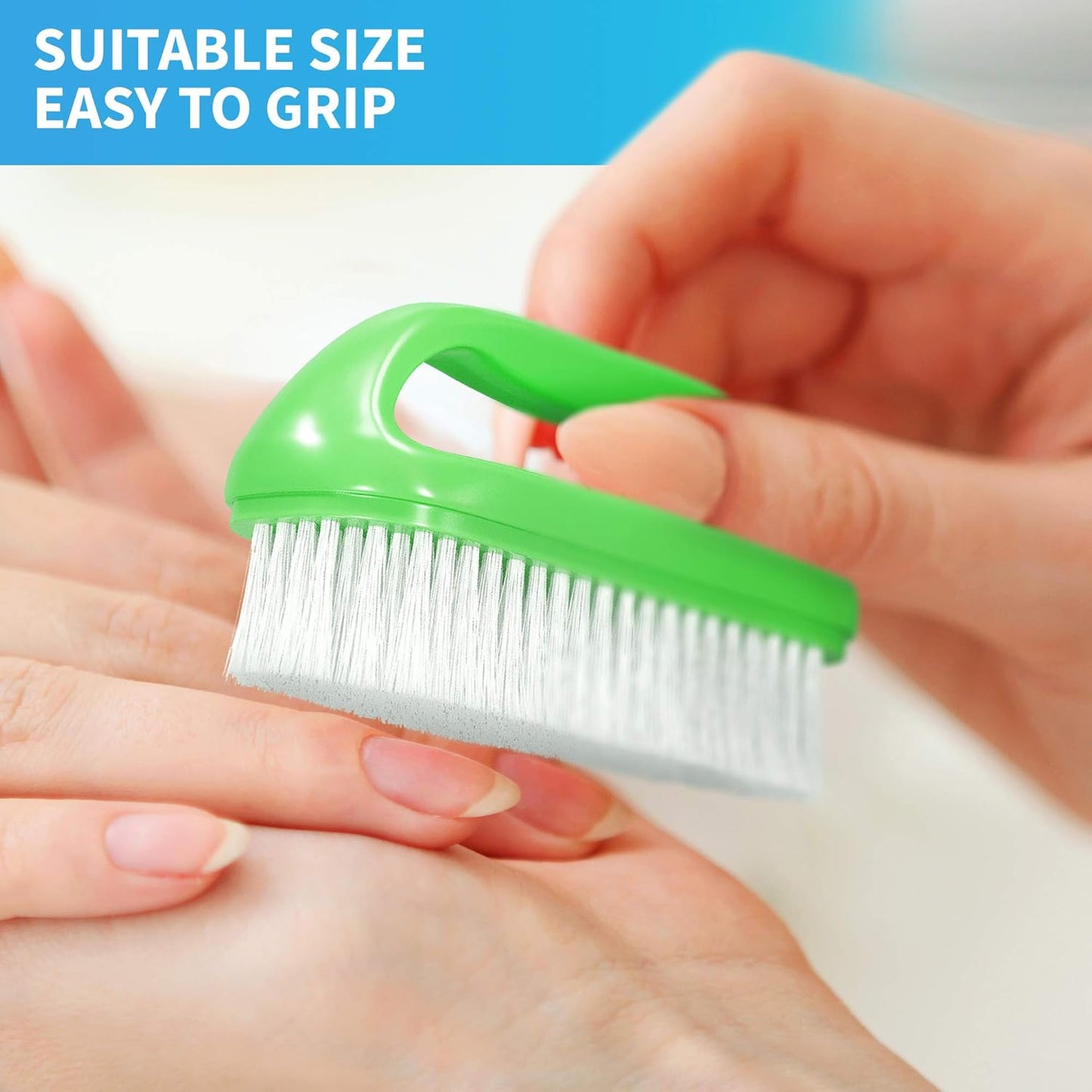 Konex Perfect-Grip Large Hand and Nail Brush 4" X 2-1/4" X 1-1/2" (Green)