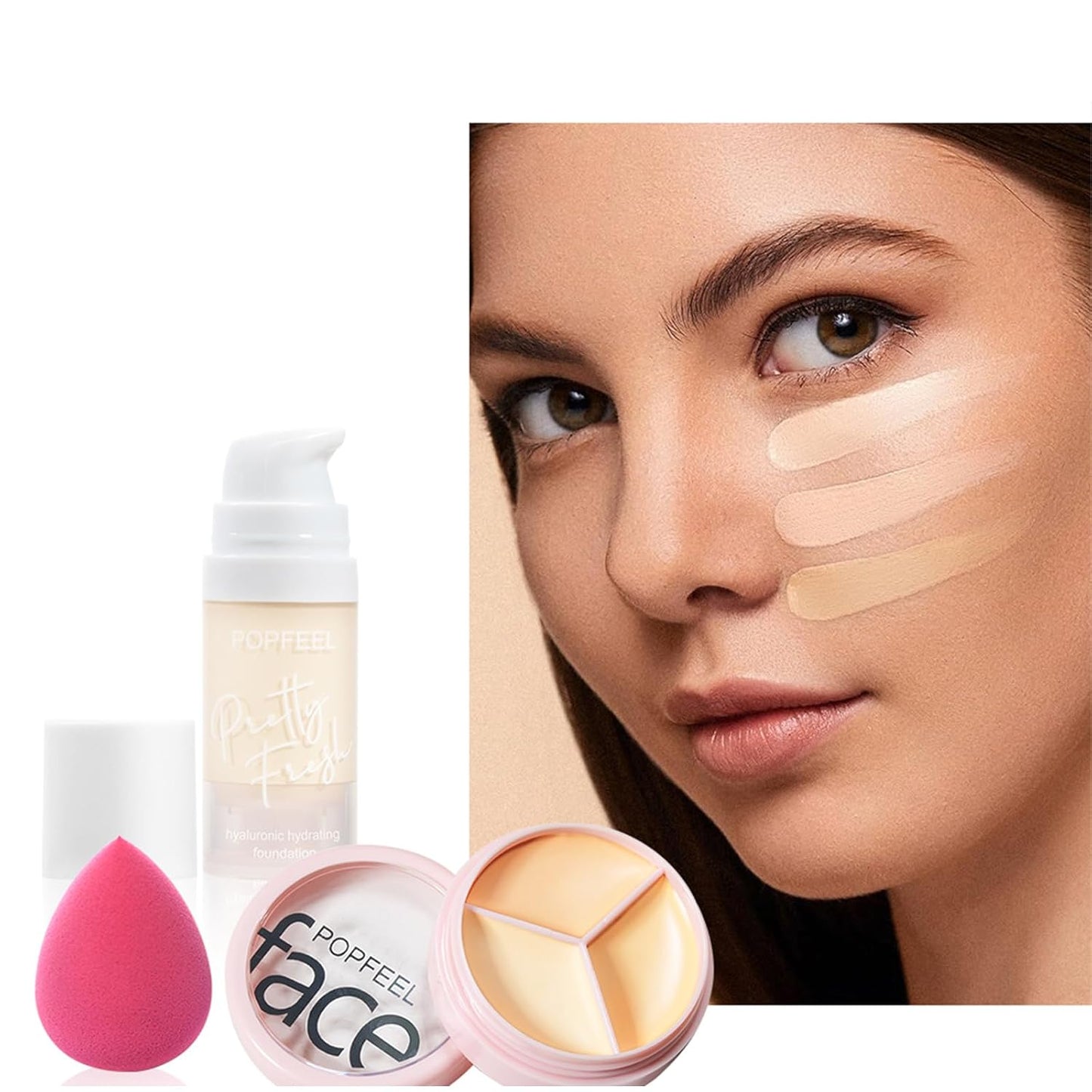 All in One Makeup Kit, Full Starter Essential Makeup Kit for Women Beginners Includes Foundation Concealer Lipgloss Mascara Eyeliner Pencil Powder Shadow Set