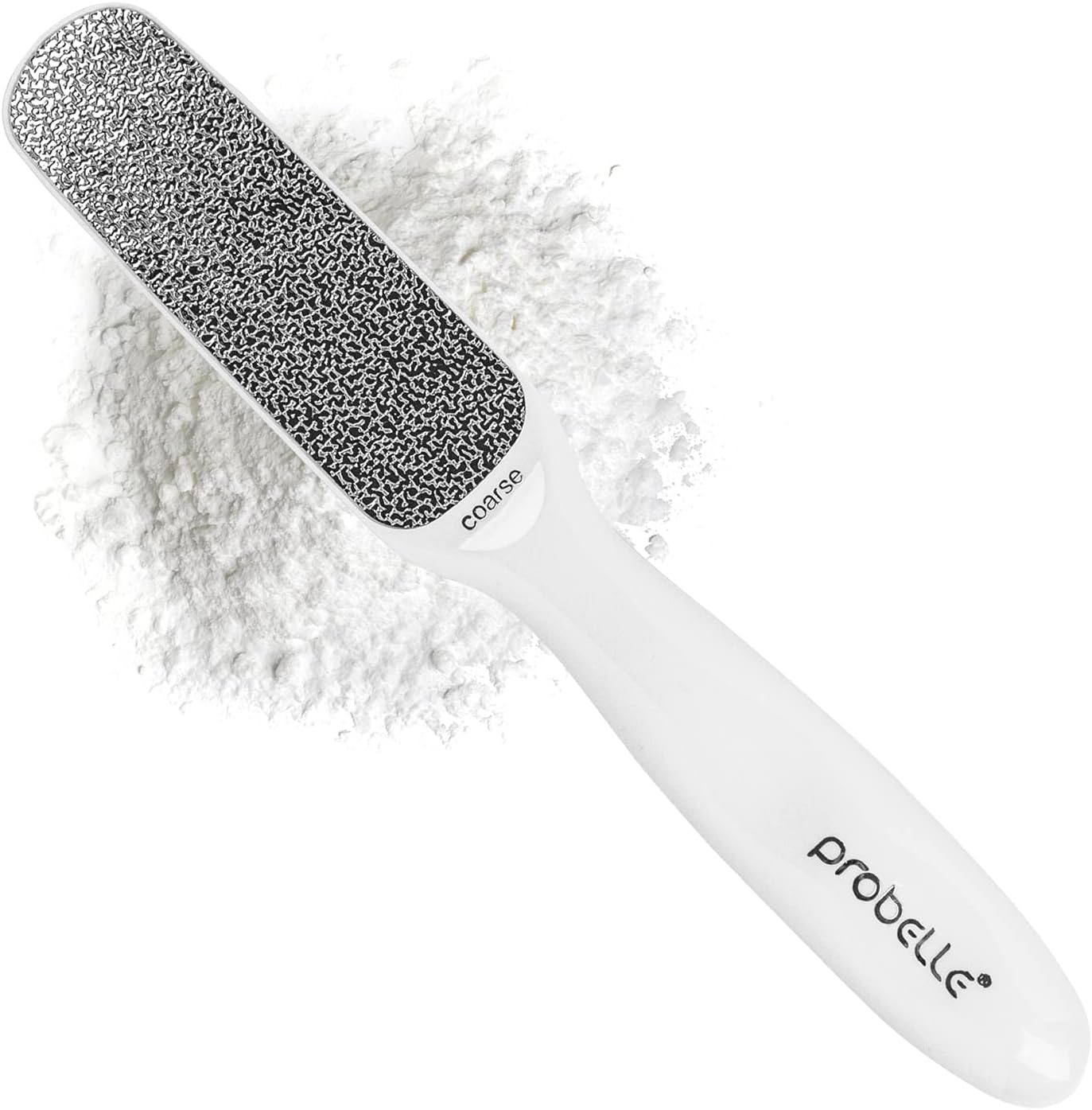 Probelle Double Sided Multidirectional Nickel Foot File Callus Remover - Immediately Reduces calluses and Corns to Powder for Instant Results, Safe Tool (White)