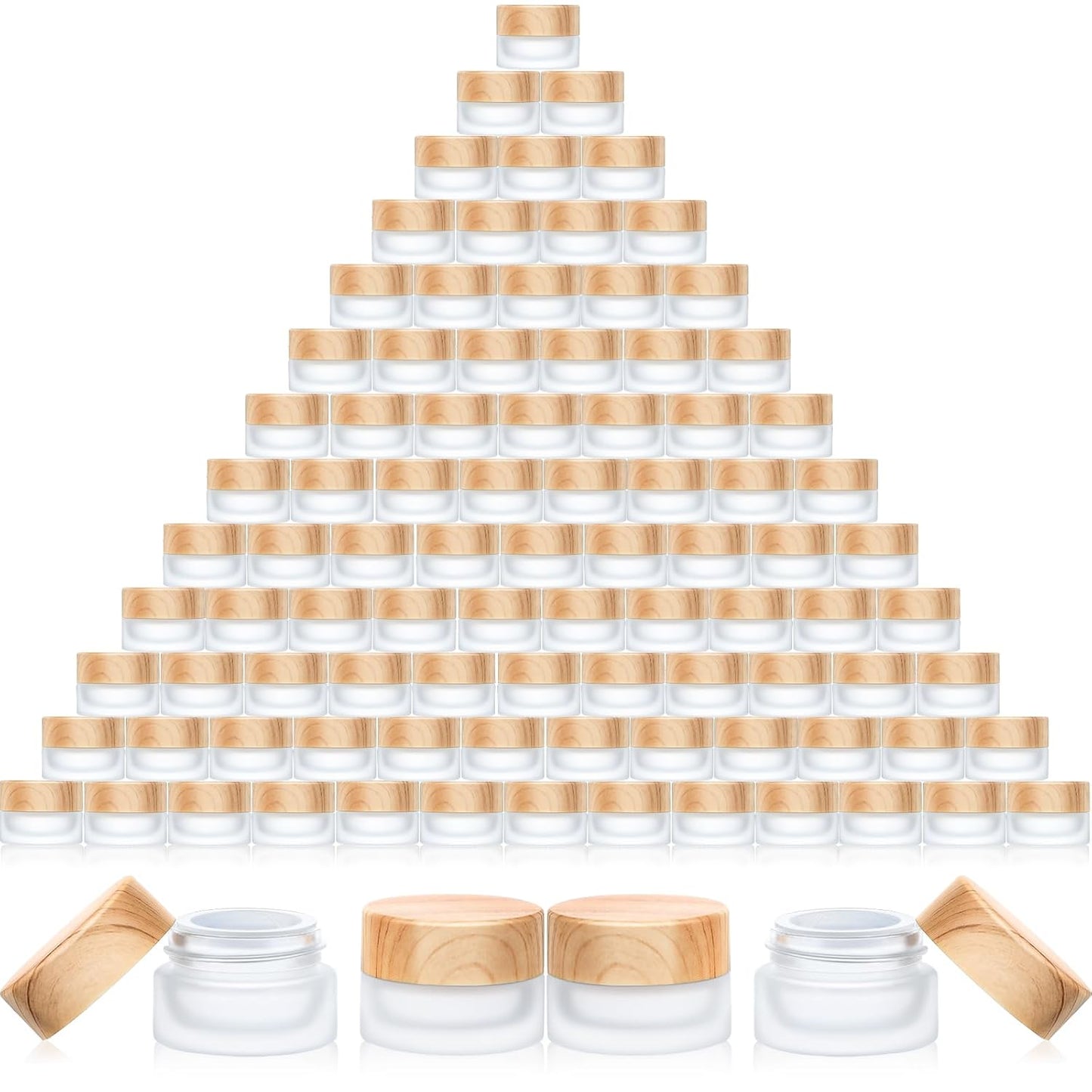 Geiserailie 150 Pieces Glass Cosmetic Containers Empty Sample Jars with Leak Proof Lids Makeup Sample Containers for Lotion Cream Cosmetic (5 Gram)