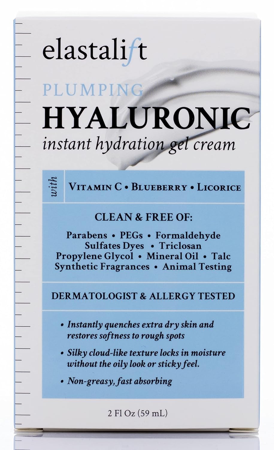 Elastalift Hyaluronic Acid Moisturizer + Vitamin C Face Cream | Anti Aging Cream Hydrating + Plumping Face Lotion For Women, Men, Dry Skin, Wrinkles, & Fine Lines | Facial Skin Care Products, 2 Fl Oz