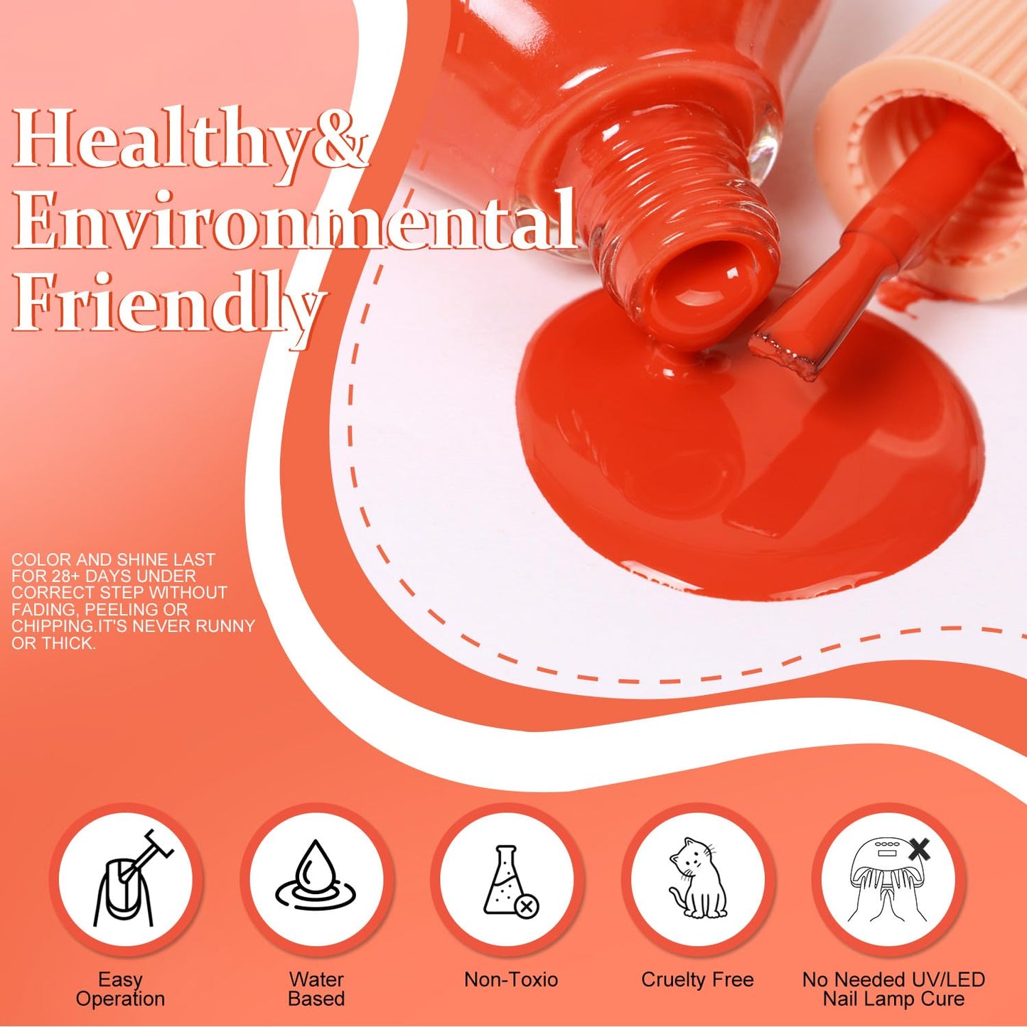 Major Dijit Quick Dry Nail Polish Pumpkin Orange Summer Nail Lacquer for Nail Art Cruelty-Free Regular Nail Polish 0.41 fl oz.