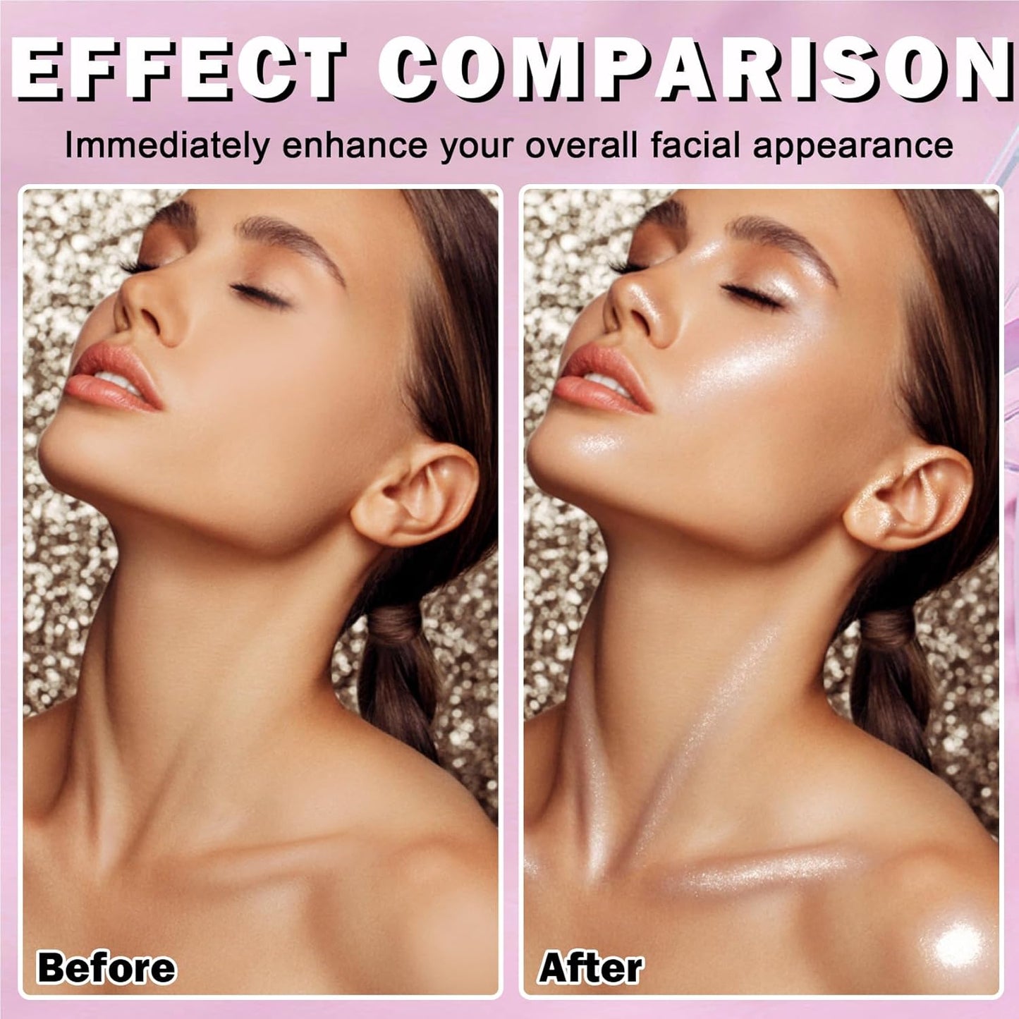 White Highlighter Makeup Palette Face Highlighter Powder Iluminadores De Maquillaje Narutal Shimmer Glitter Highlighter Contour Powder Makeup Palette-04 Ginger Color