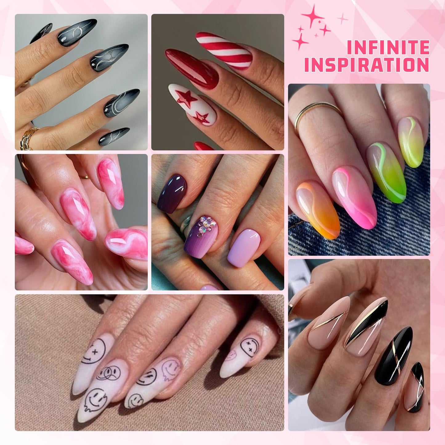 Sponge Pat Paint Nail Gel, Ombre Nails Gradient Gel Nail Blush Blooming Aura Nails Drawing Stripper Floral Painting DIY Nail Art, No Wipe, UV/LED Curing (12 Colors L)