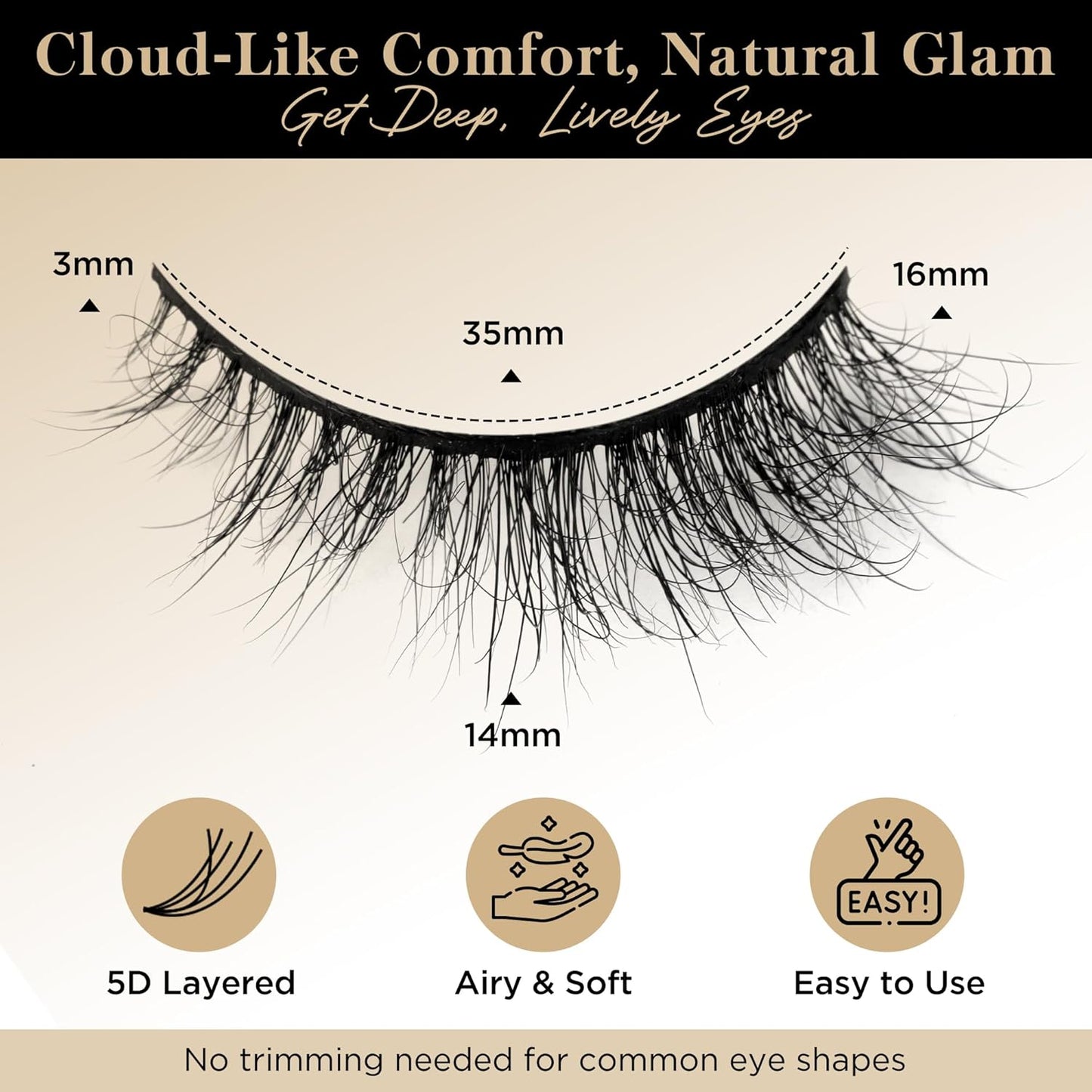 Lashes Mink Natural False Eyelashes - Bepholan Fake Eyelashes Natural Look 3-Pack Cat Eye Lashes Manga Eyelashes Fluffy,XMZ209