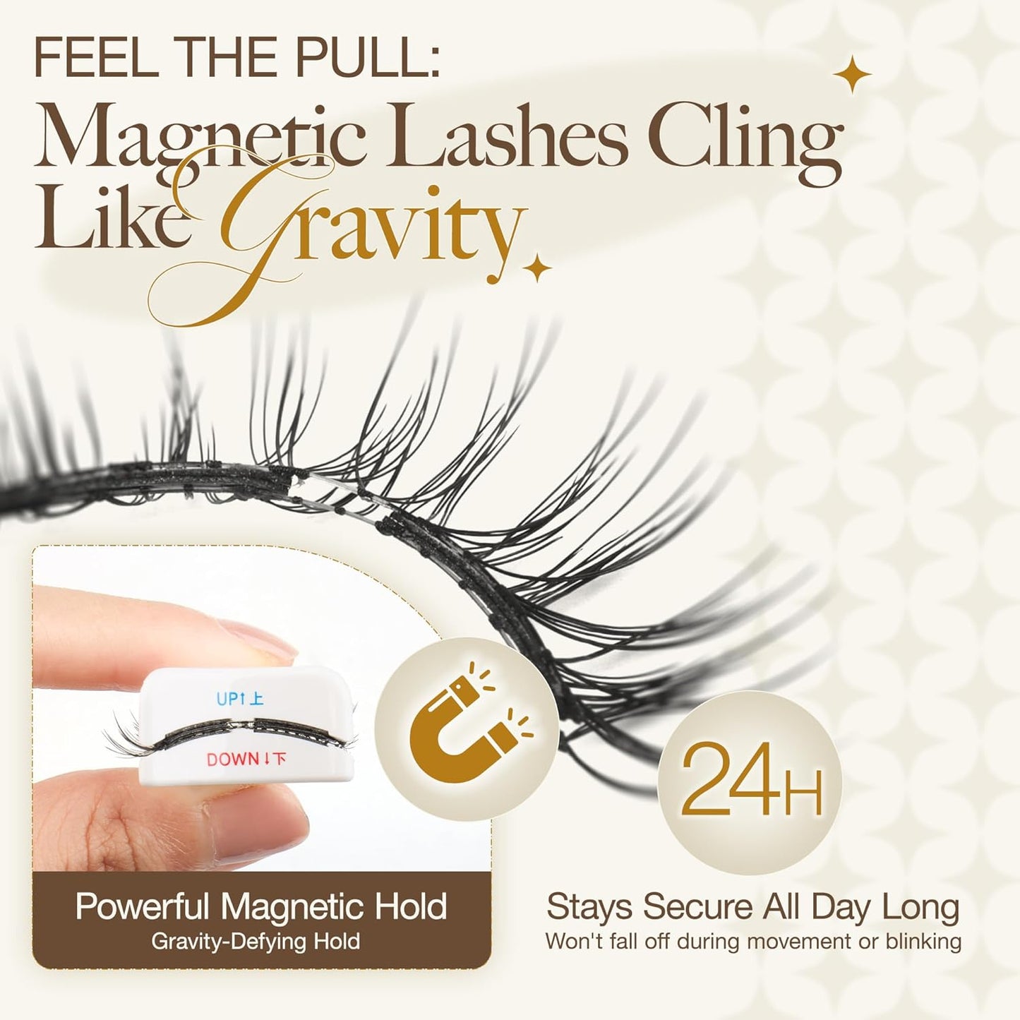 LASHVIEW Magnetic Eyelashes Natural Look, Reusable Manga Magnetic Lashes Kit with Applicator, No Glue Needed Magnetic Eyelashes Kit, Easy to Wear and Remove for All-Day Comfort CT27