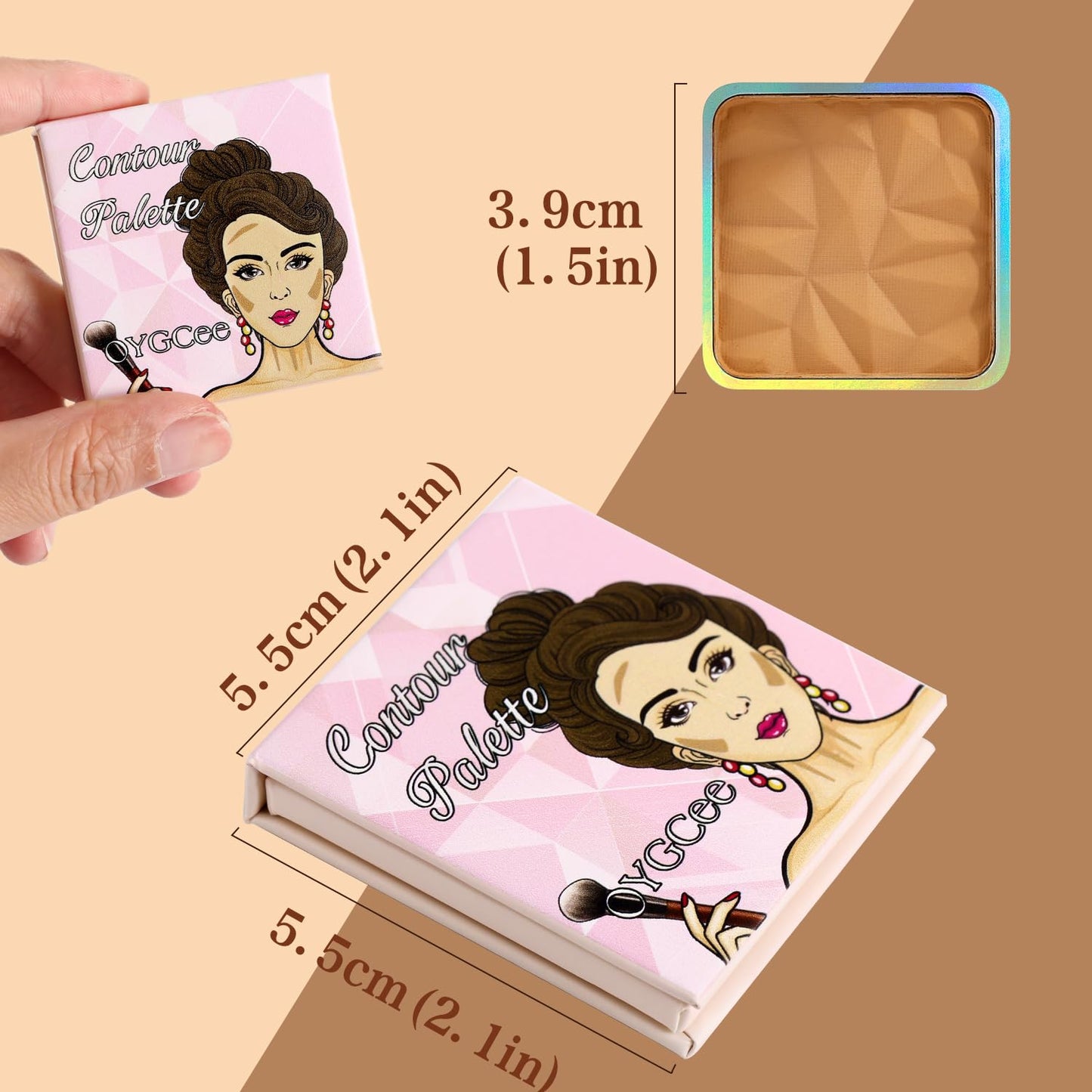 Matte White Highlight Contour Palette Bright,Mini Professional Matte Contouring Makeup Pallet for Face,Long Lasting Smooth Powder for Face,Convenient,Cruelty-Free & Vegan