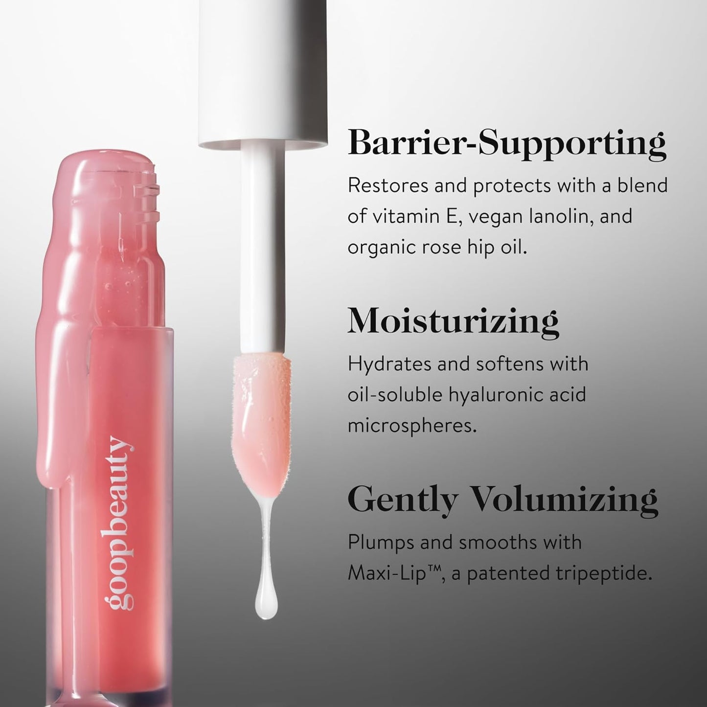 goop Beauty Hydra-Barrier Gel Gloss | Hydrating Lip Gloss to Moisturize & Plump Lips | Hyaluronic Acid & Vitamin E | Lilac - Sheer Amethyst | 0.13 oz