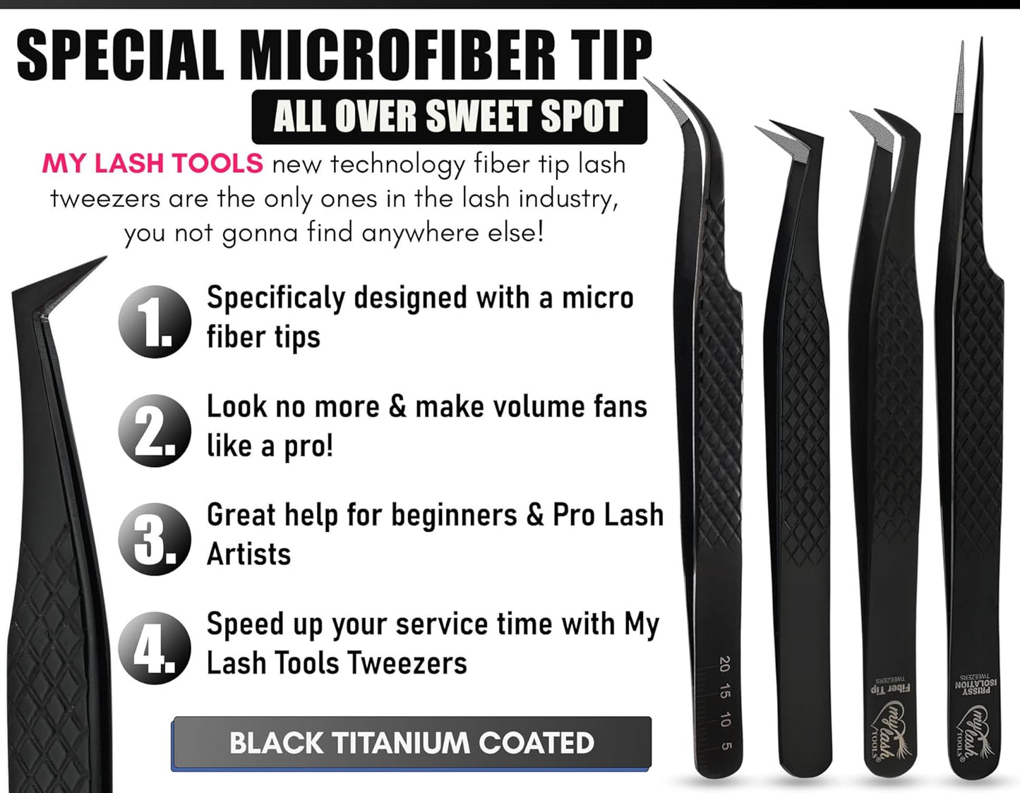 Eyelash Extension Tweezers Fiber Tip Lash Tweezers, Precision Boot Fiber Tip Volume Tweezers for Lash Extensions Japanese Steel Curved & Isolation Tweezer pinzas para pestaas (4pcs Set)