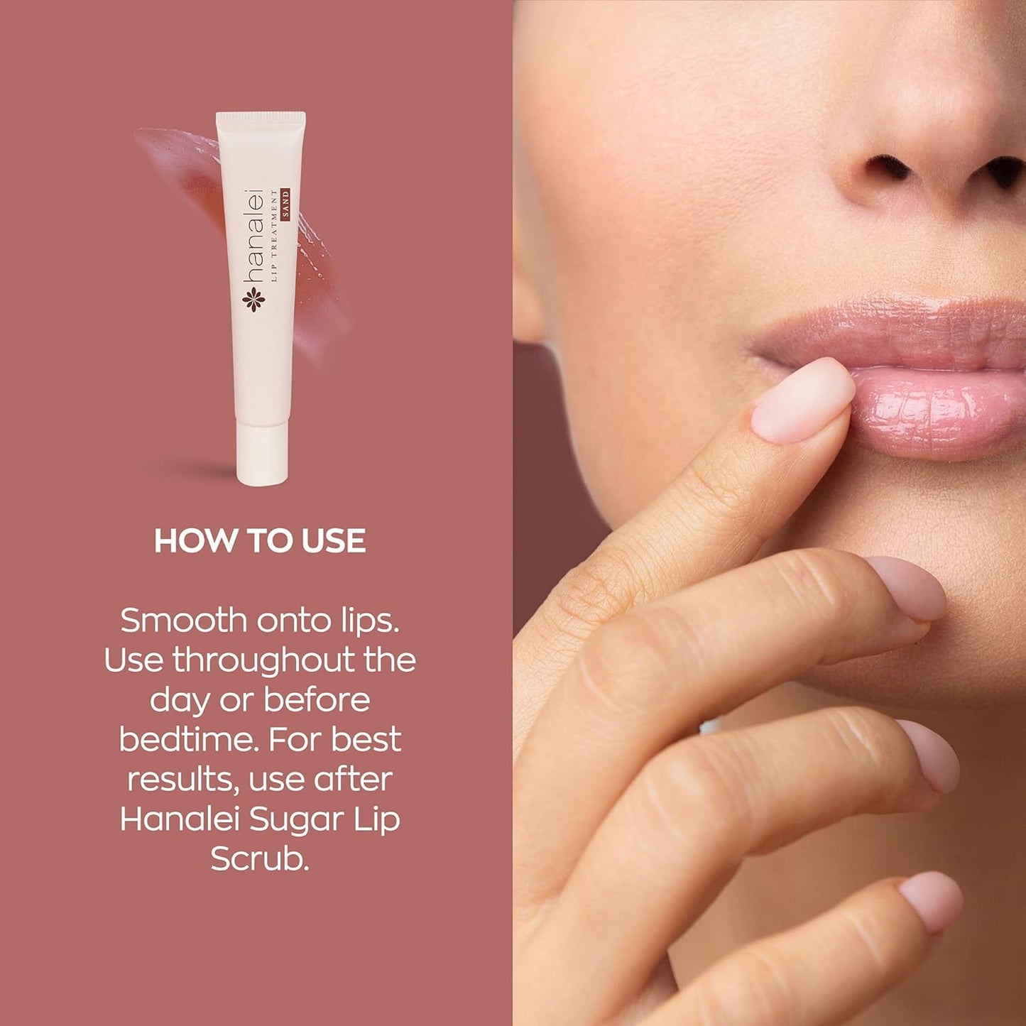 Hanalei Lip Treatment for Dry, Chapped Lips – Intensive Overnight Moisturizer with Kukui Oil, Shea Butter & Grapeseed Oil – Hydrating Balm for Healing Cracks – Natural Nude Tint, 15g – Cruelty-Free