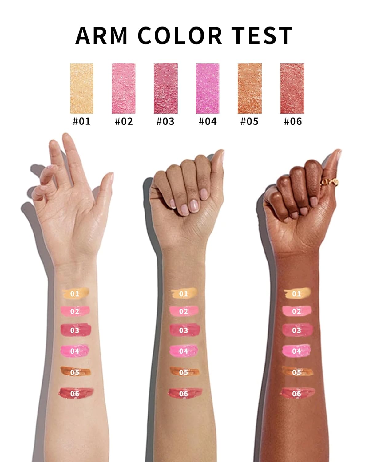 Shimmer Lipstick Long Lasting for Women with Metallic 3D Shine Hydrating Formula, Diamond Nude Glitter Lip Balm Tinted Lip Gloss High Pigmented Lip Color Nonstick Trasferproof Lip Makeup-06