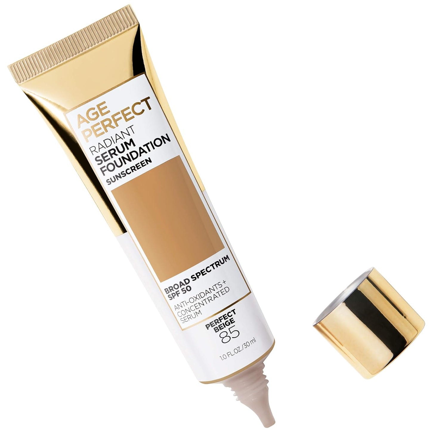 L'Oreal Paris Age Perfect Radiant Serum Foundation with SPF 50, Perfect Beige, 1 Ounce