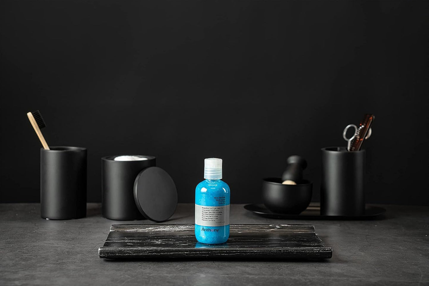 Anthony Exfoliating Body Scrub – Sea Salt, Vitamin C, And Aloe Vera Deep Cleans, Smooths Rough Patches & Soothes and Protects Skin – Blue Sea Kelp Body Wash 3.4 Fl Oz