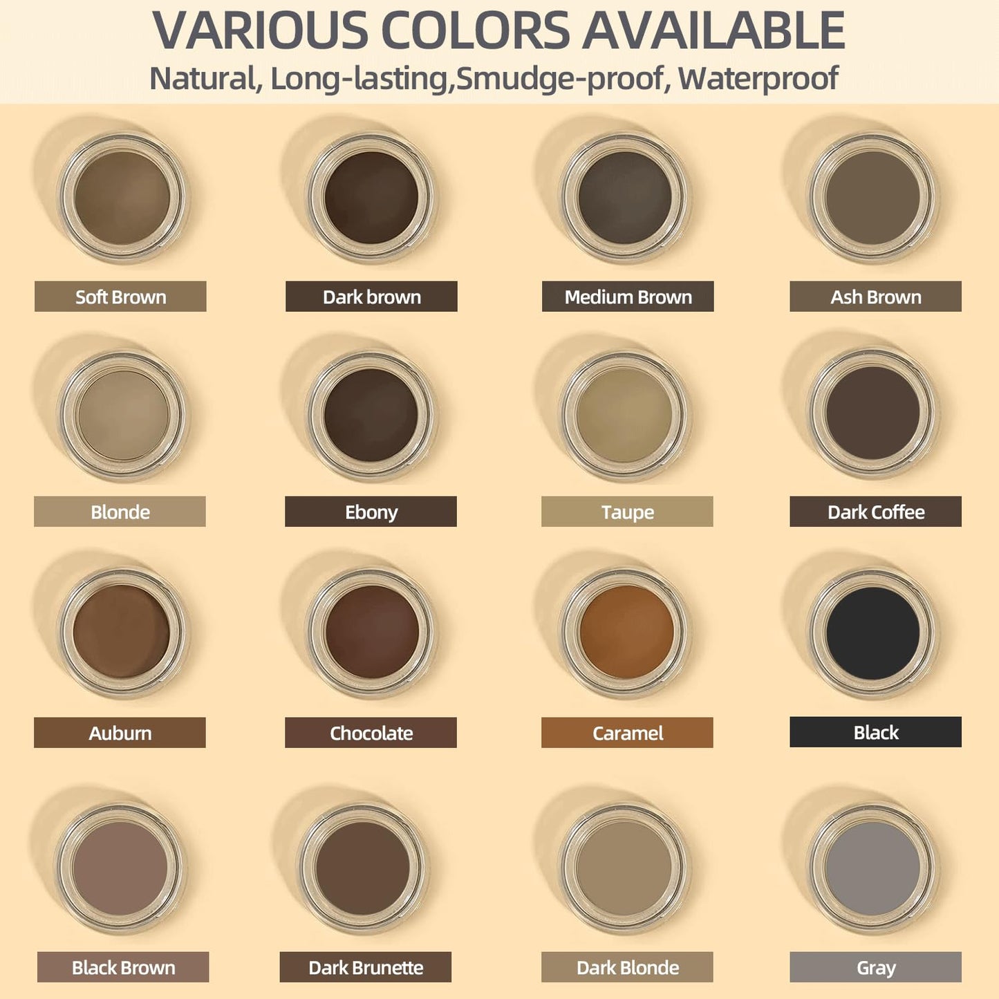 Eyebrow Pomade - Waterproof Brow Pomade for Long-lasting Results,Smudge Proof and Sweat Resistant Formula,Natural Eyebrow Makeup for All Skin Types and Tones - Soft Brown