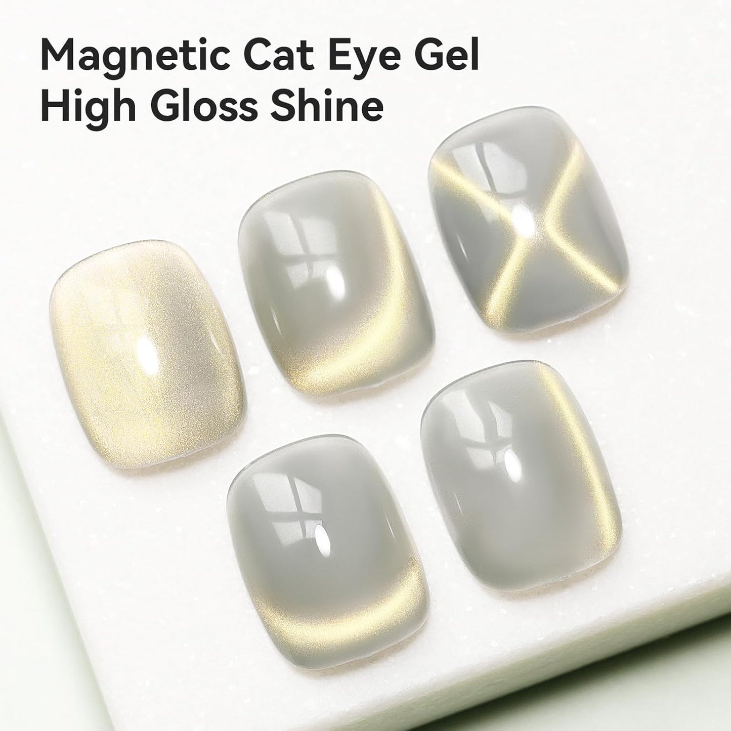 Cat Eye Nail Polish Glass Jelly Magnetic Gel Polish Smoothie Glitter Gloss Shine Holographic Celadon Color Velvet UV Gel Polish For Nail Art Manicure DIY At Home 12ml