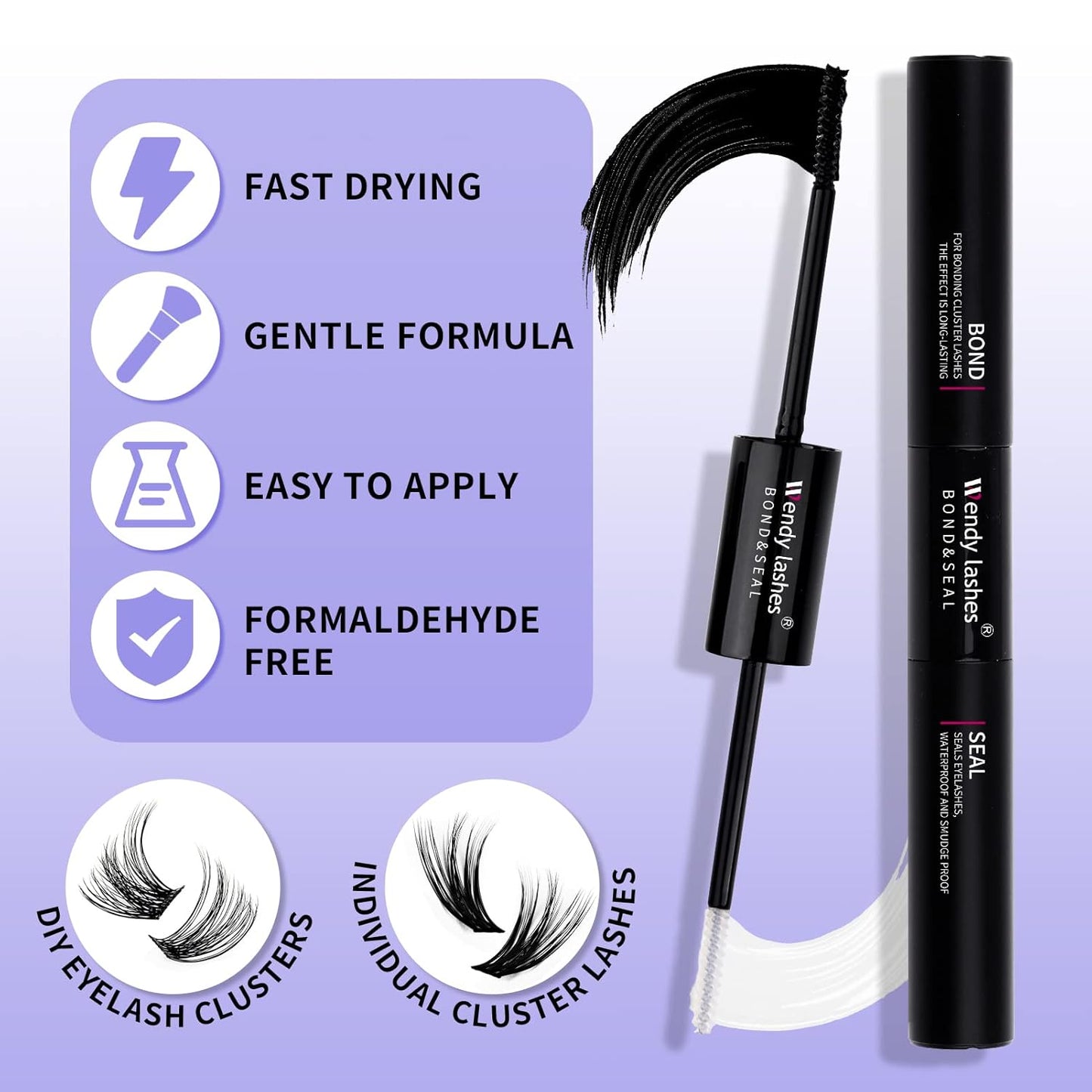Lash Clusters Kit for Using at Home: Ultra-light, DIY, Natural, Fluffy, Wispy, Waterproof, Anime, Manga, Cat Eye, 3D Curl, 12-16mm, 60P+80P, Wendy, RT318