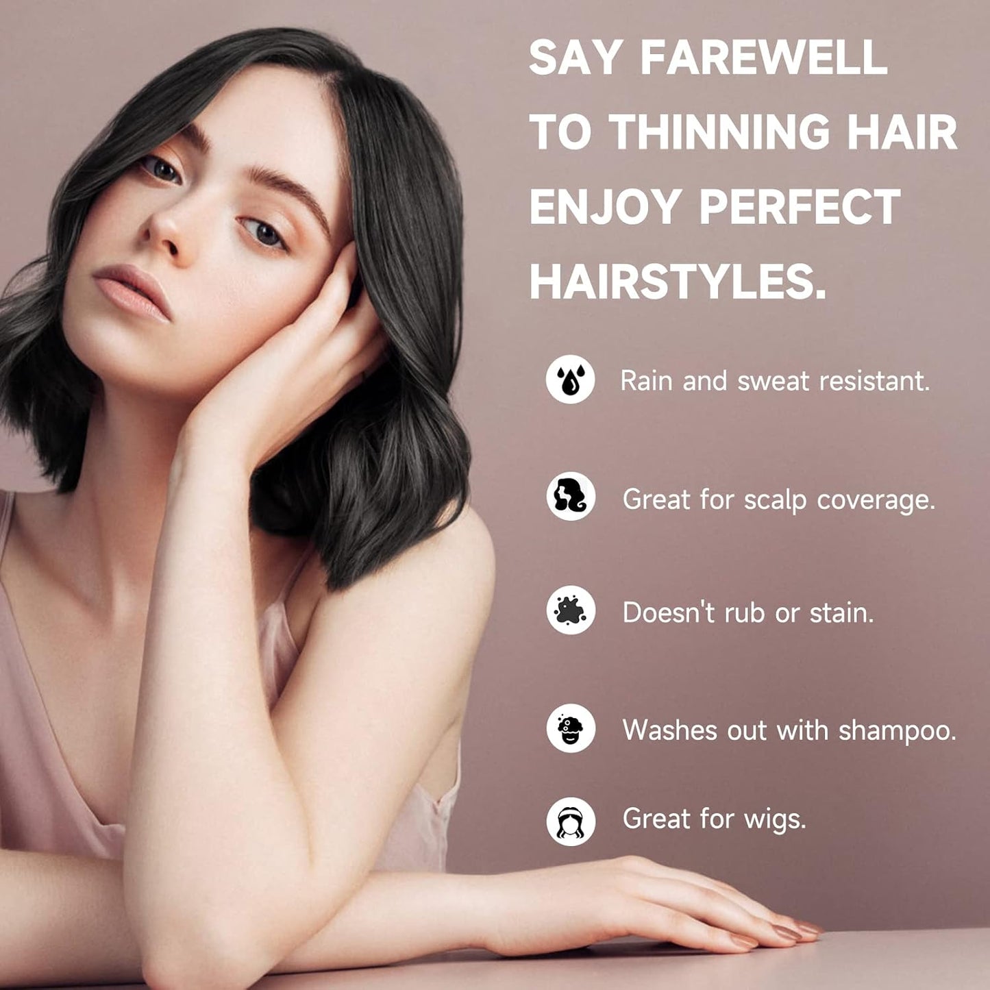 Touch Up Hair Color for Grey Roots, Concealer for Beard Line and Eyebrows, Instantly Conceals Thinning Hair and Hairline, Dark Grey