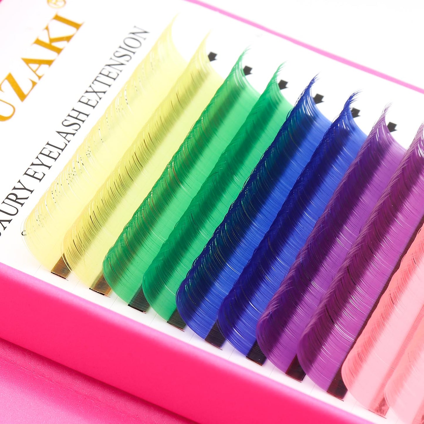Eyelash Extensions Colored Lashes Extension 0.07 D Curl Lashes 12mm Classic Lash Extensions Soft Individual Lashes 16 Rows Natural False Eyelashes Volume Lashes Professional Use(Colored,0.07-D,12mm)