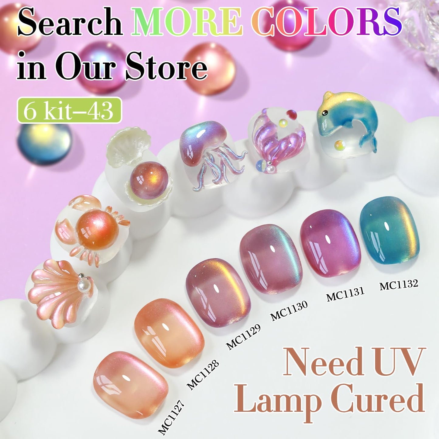 Double Rhythm 15ML Ice Glass Cat Eye Gel Polish with Magnet Holographic Glitter Shimmer Translucent Sheer Color Salon Soak Off Magnetic Nail at Home (Dark Orange-MC1127)