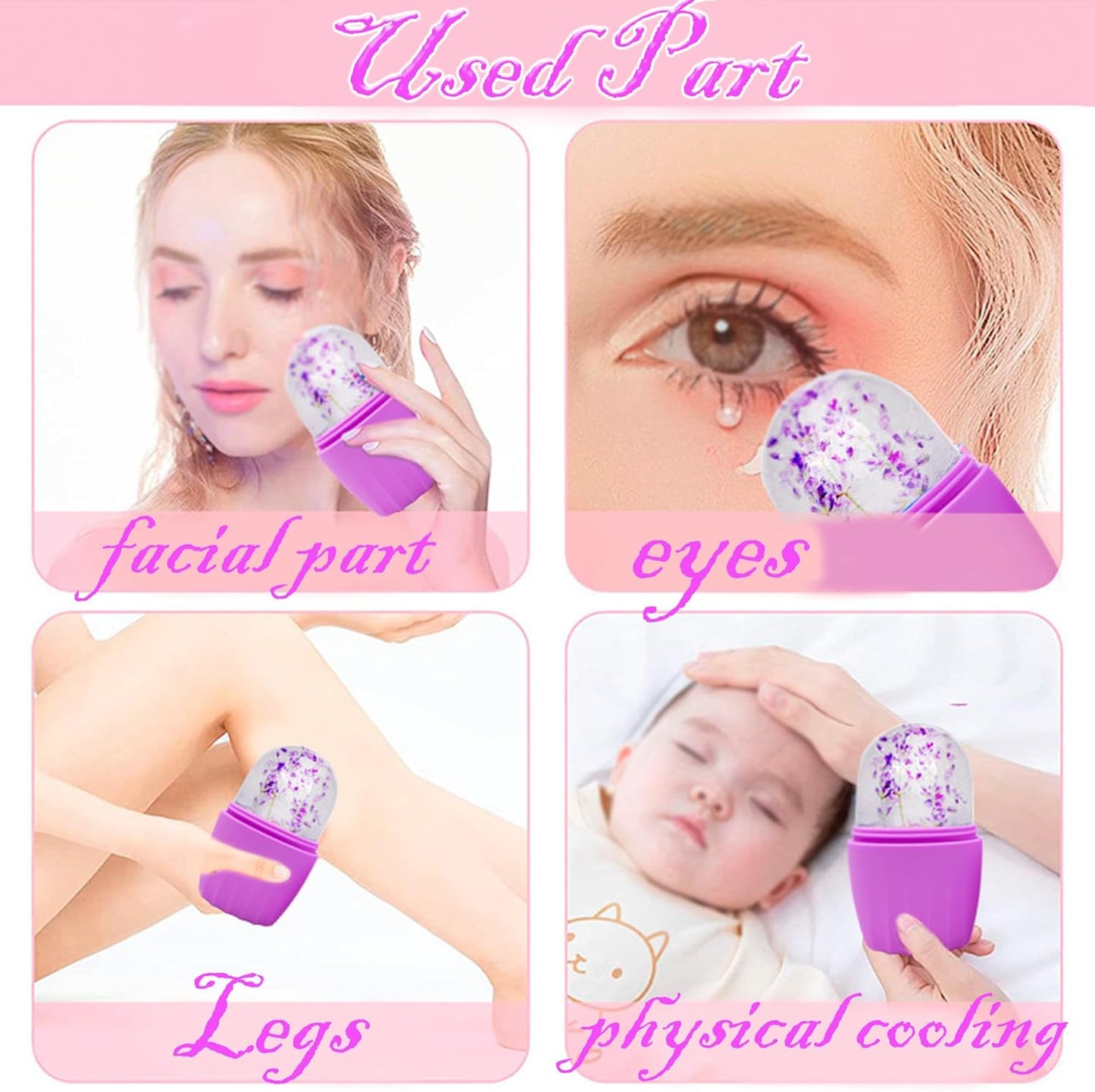 Ice Facial Cube Facial Beauty Ice Roller Skin Care Tools Ice Roller for Face and Eye Silicone Ice Mold for Face Beauty Ice Face Roller