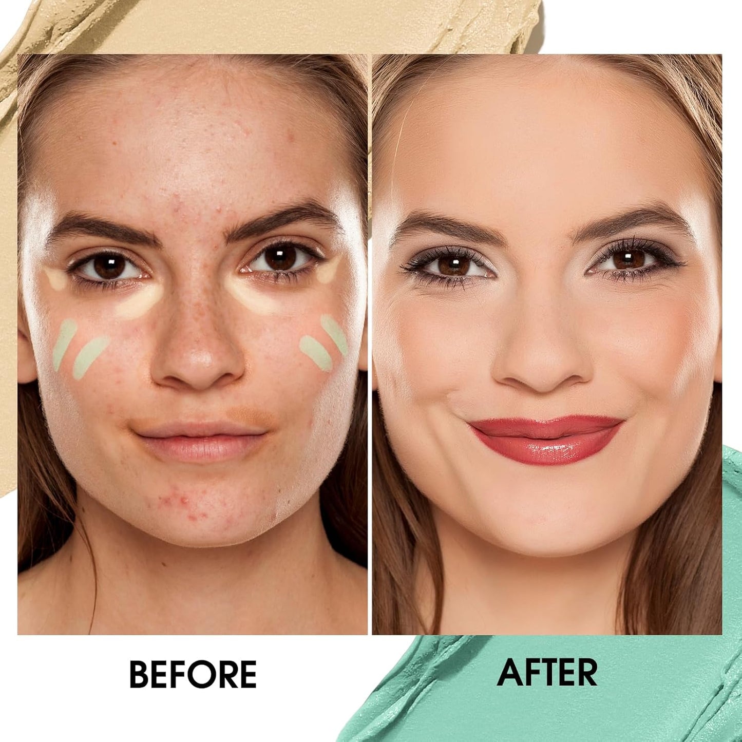 Contour Stick Corrects Skin Tone Bronzer Waterproof Sweat Resistant Concealer Creamy Concealer Green