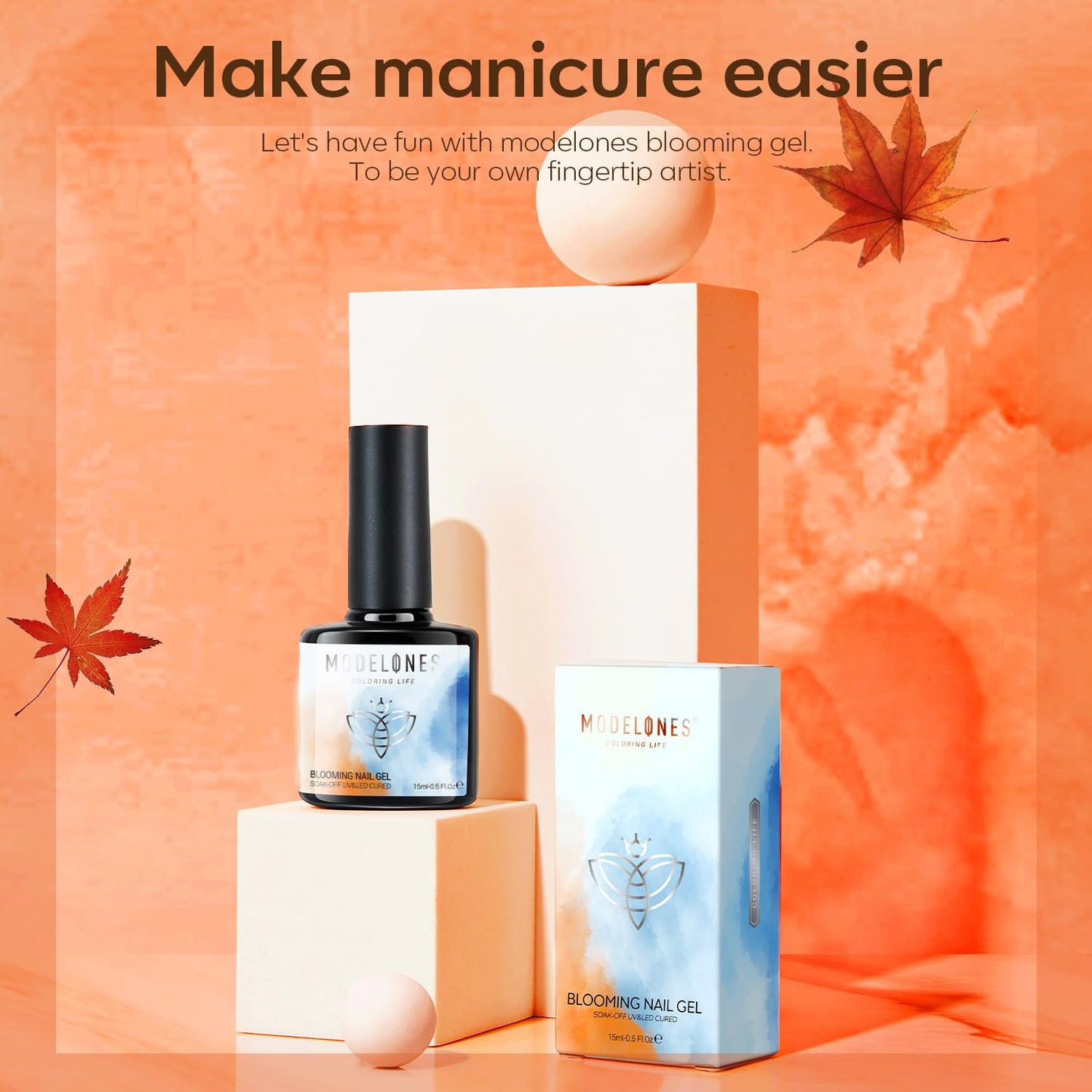 modelones Blooming Gel Nail Polish, 15 ml Clear Nail Art Accessories Stuff for Spreading Effects, Floral Print, Marble, Watercolor Design