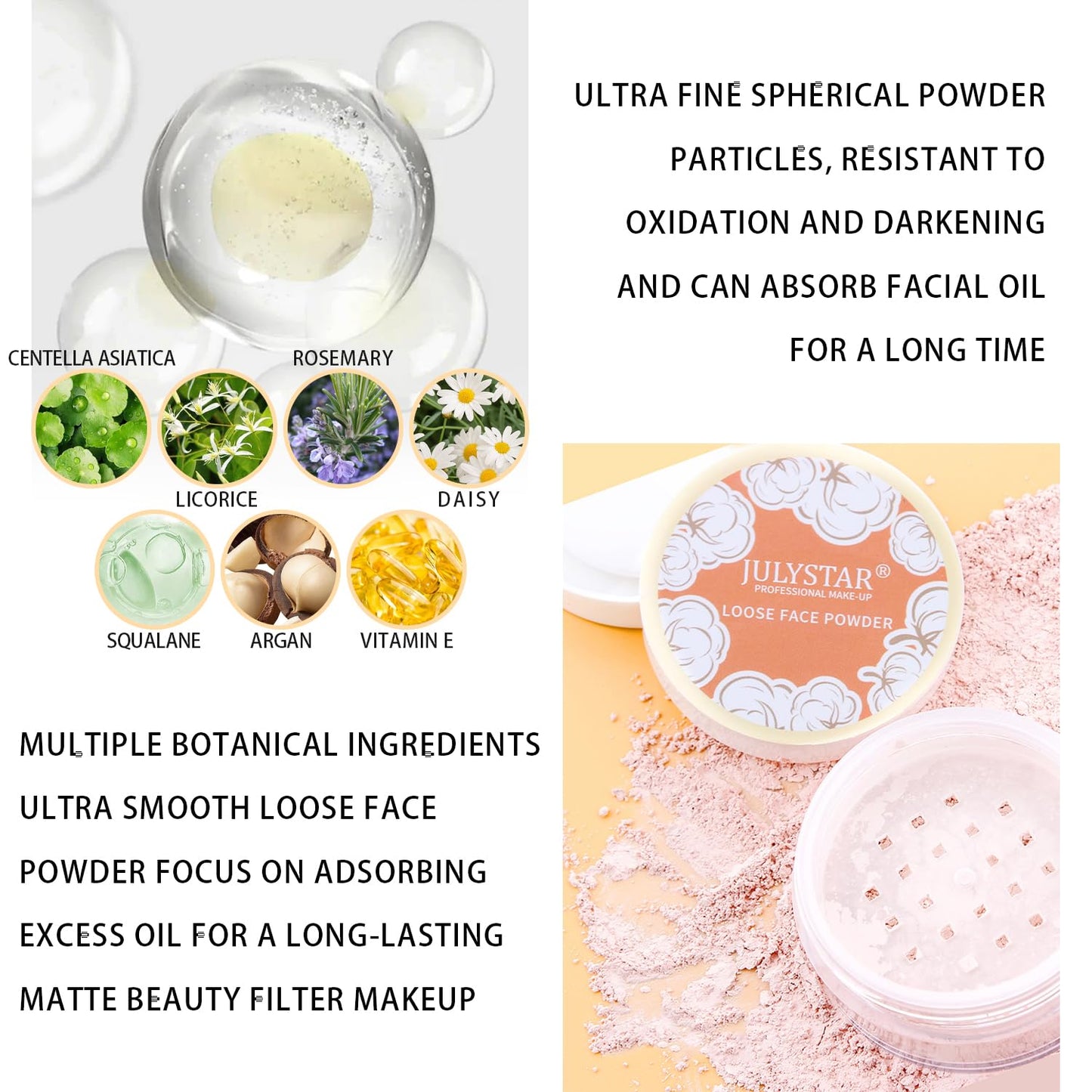 2PCS Loose Face Powder, Oil Control Minimizes Pores and Fine Lines, Loose Baking Face Setting Powder Makeup, Oil Control Soft Focus Effect Make Up, Matte Ultra Flawless Finish,8g (02# Pink Complexion)