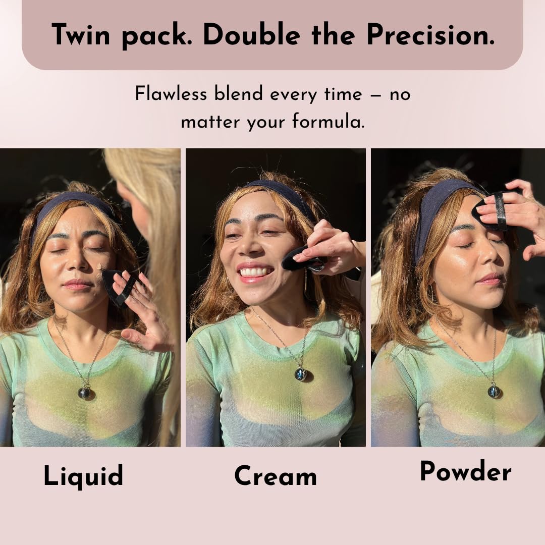 Blend & Snap Mini Makeup Sponge (2 pack) – Small Beauty Blender for Concealer, Contour & Under Eyes | Use Dry | Soft, Reusable, Travel-Friendly Precision Blender