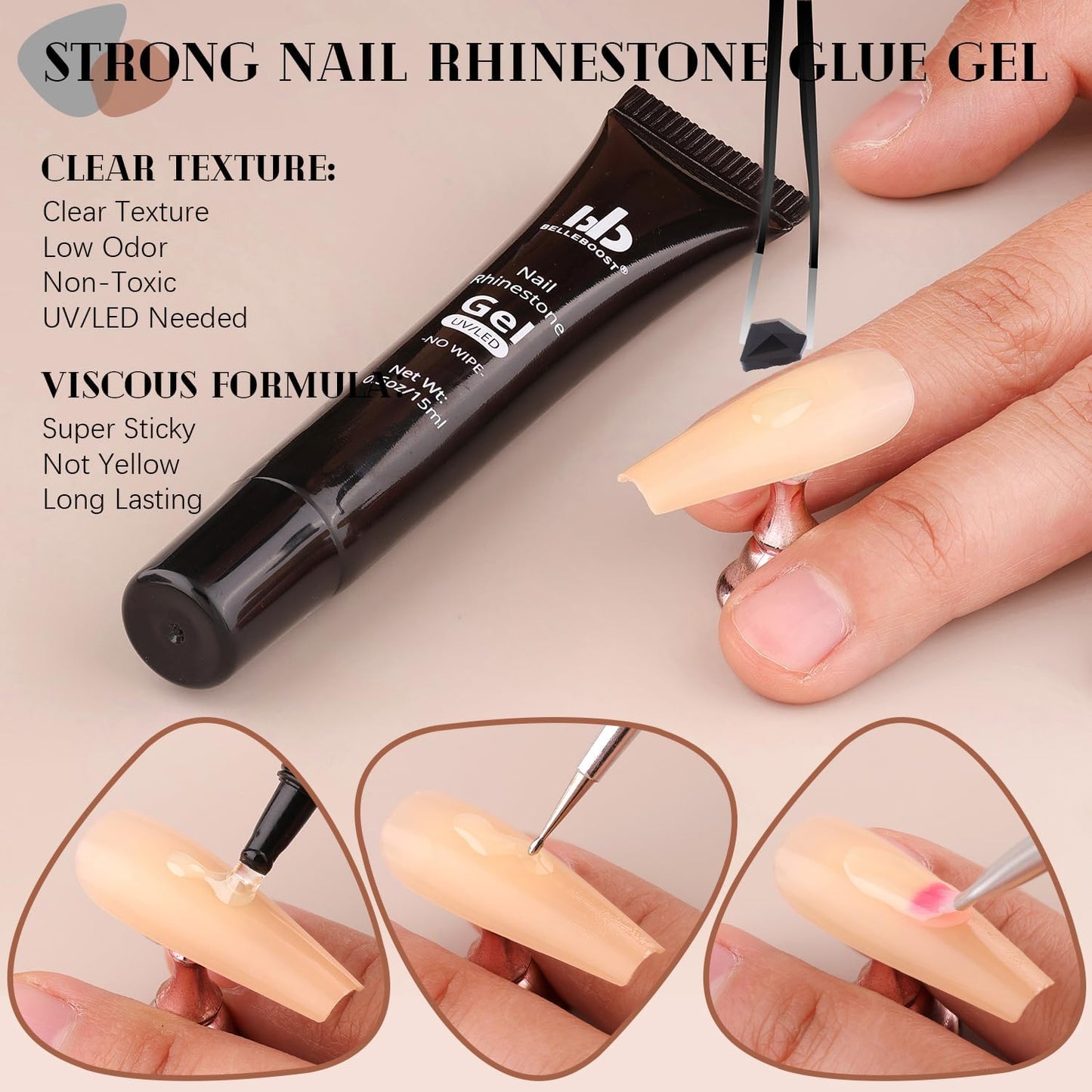 2630Pcs Black Glass Nail Rhinestones: 120Pcs Multi Shapes + 2510Pcs 1.5-4mm Round, Nail Art, Manicure, Craft Beads