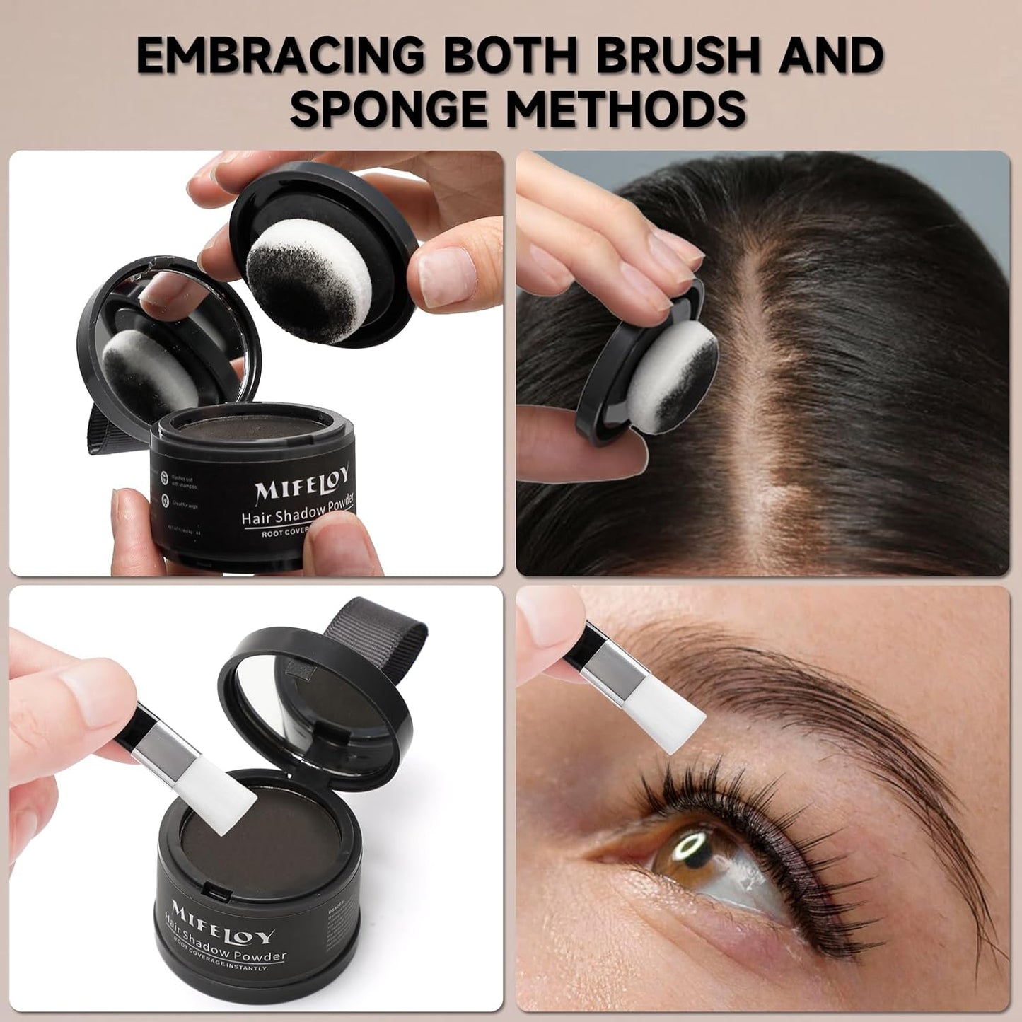 2 Pack Root Touch Up Shadow Powder, Gray Hair Cover Up, Women Color Root Coverage Powder for Thinning Grey Hairline, Men Instantly Concealer Hair Loss Beard Line Eyebrow, Blonde