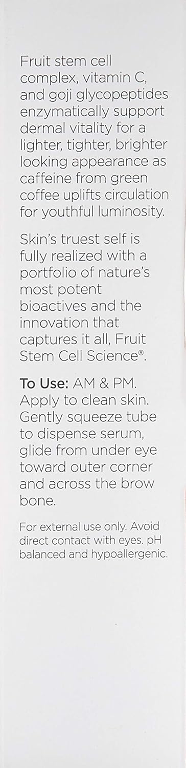 Andalou Naturals Luminous Eye Serum, Brightening Eye Cream for Dark Circles and Puffiness, Vitamin C, Caffeine & Goji Glycopeptides for a Lighter, Tighter, Brighter Appearance, 0.6 Ounce