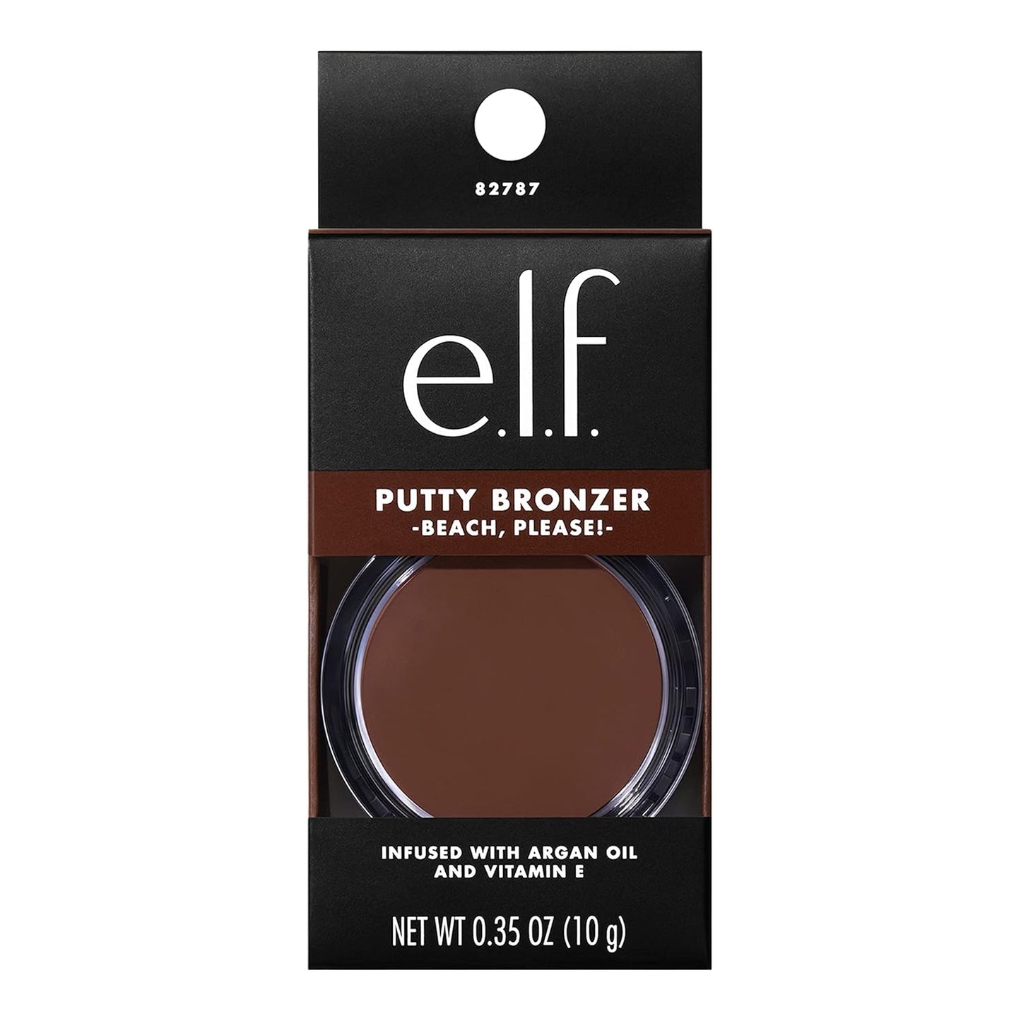 e.l.f. Putty Bronzer, Creamy & Highly Pigmented Formula, Creates a Long-Lasting Bronzed Glow, Infused with Argan Oil & Vitamin E, Beach, Please!, 0.35 Oz