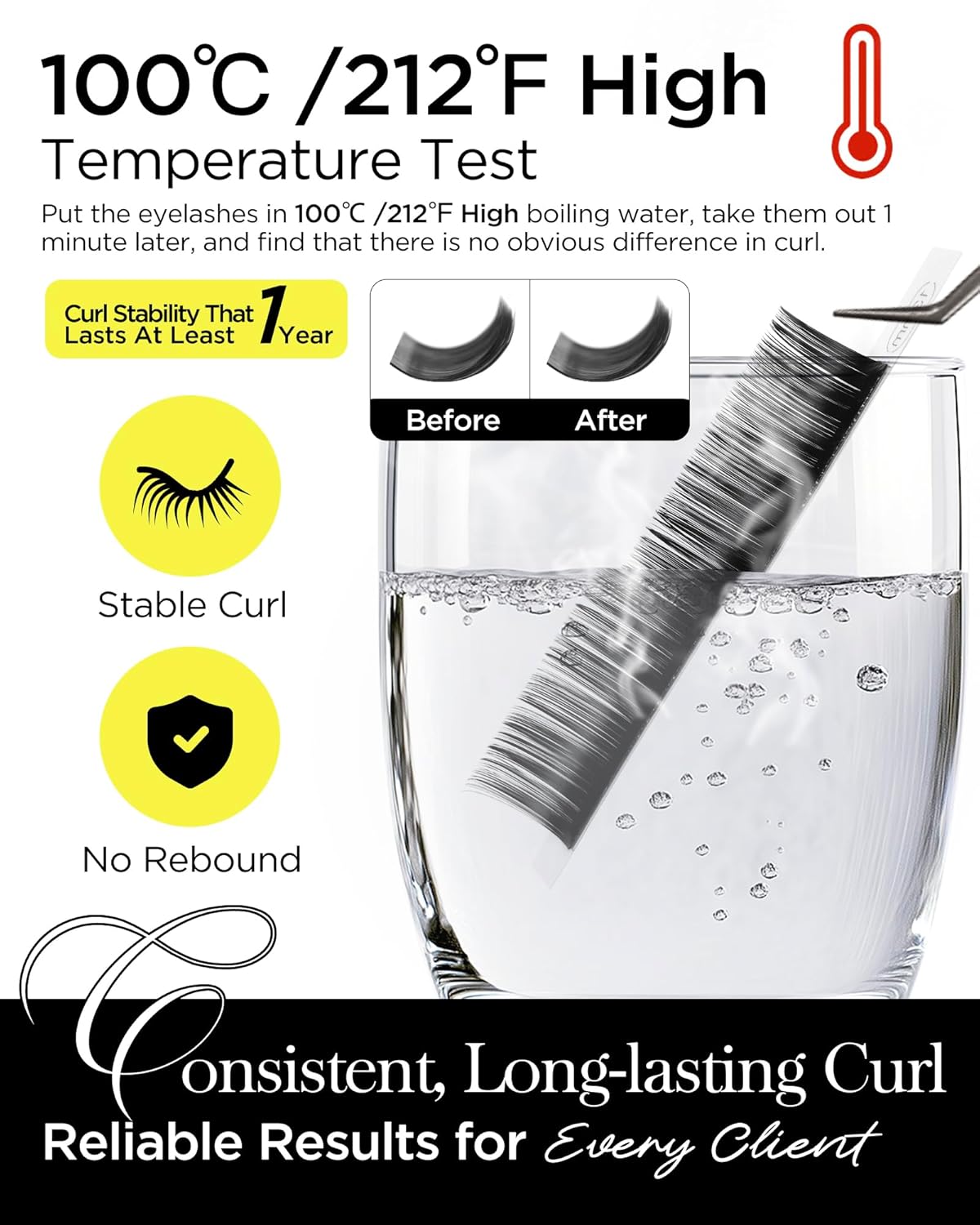 BEYELIAN Eyelash Extension 0.05 D Curl 10mm Tray Easy Fan Lash Extensions Volume Lashes Professional Use Natural Matte Black Professional Salon Use (0.05 D 10mm)