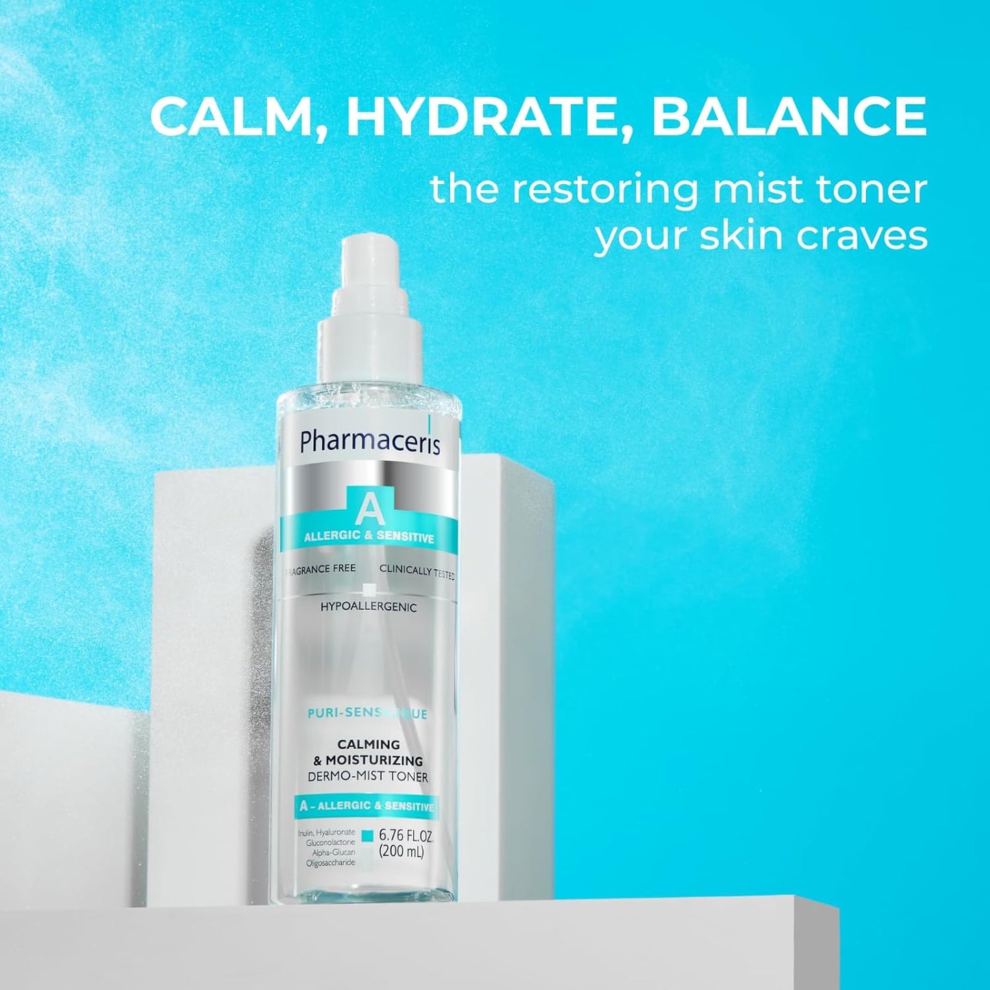 Calming Mist Toner - Soothing & Hydrating Face Mist for Sensitive & Allergy-Prone Complexion; Restores pH, Refreshes & Supports Skin’s Barrier & Microbiome Puri-SENSILIQUE, 6.76 fl oz