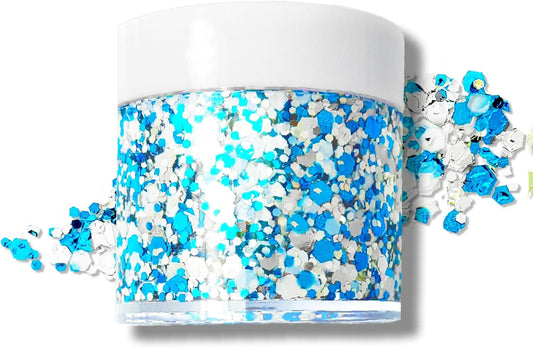 Hanukkah Glitter Gel for Body, Face, Hair and Lip, Color Changing Glitter Gel Under Light (Hanukkah)