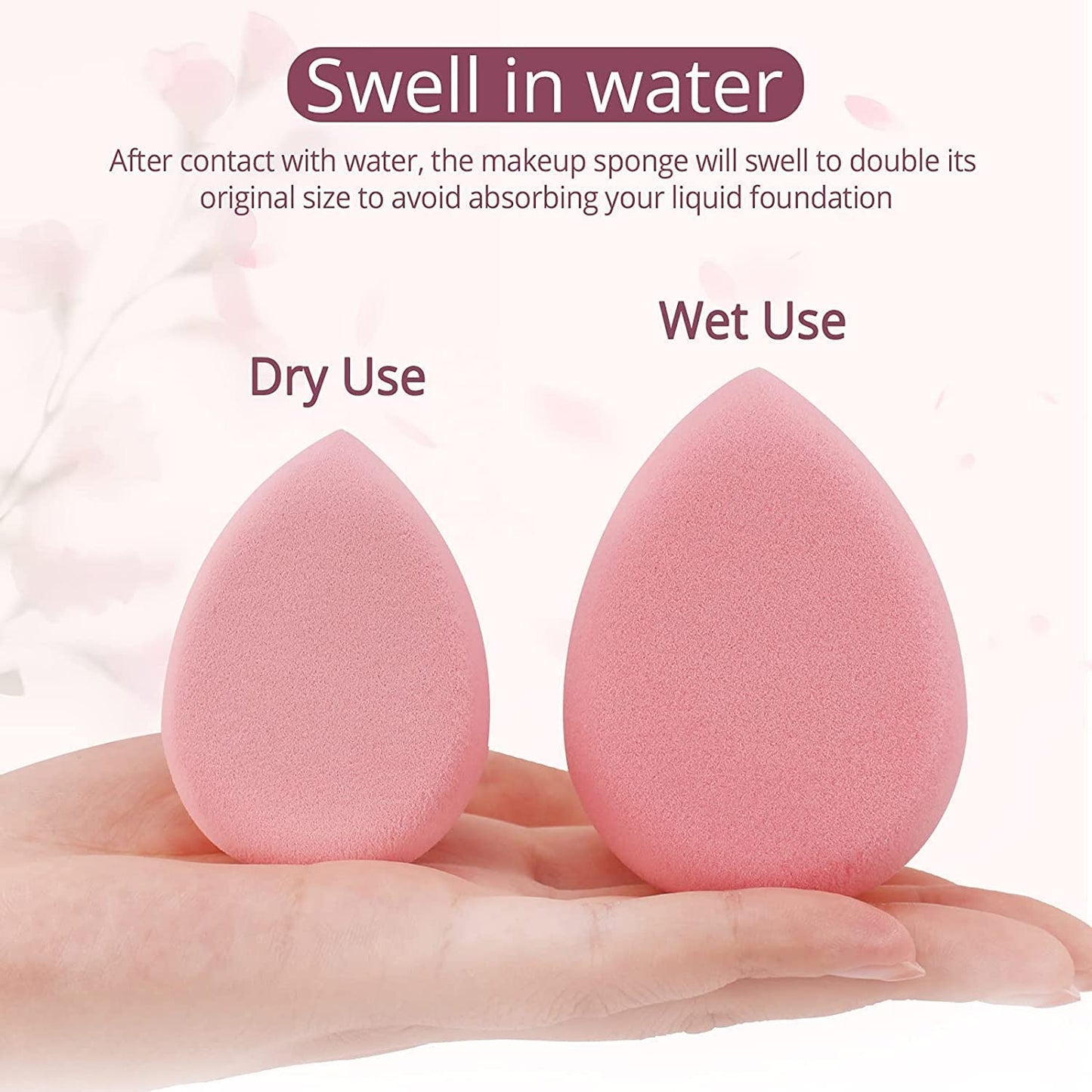 BEAKEY Flat Duo Patented Makeup Sponge Set of 2, Latex Free Pink Beauty Sponge for Foundation and Powder Application, Soft Blending Sponges, Large Flat Design, BeautyTools for Makeup Lovers