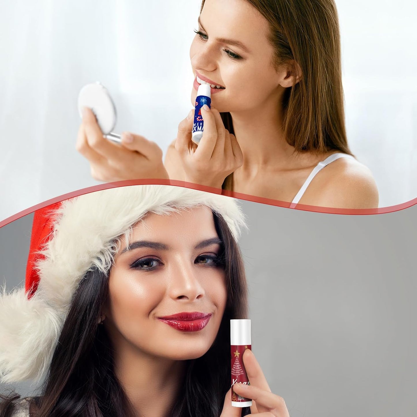 Sosation 80 Pcs Christmas Flavored Lip Balm Bulk Christmas Stocking Gift Set Holiday Celebrate Lip Balm Stick Beauty Care