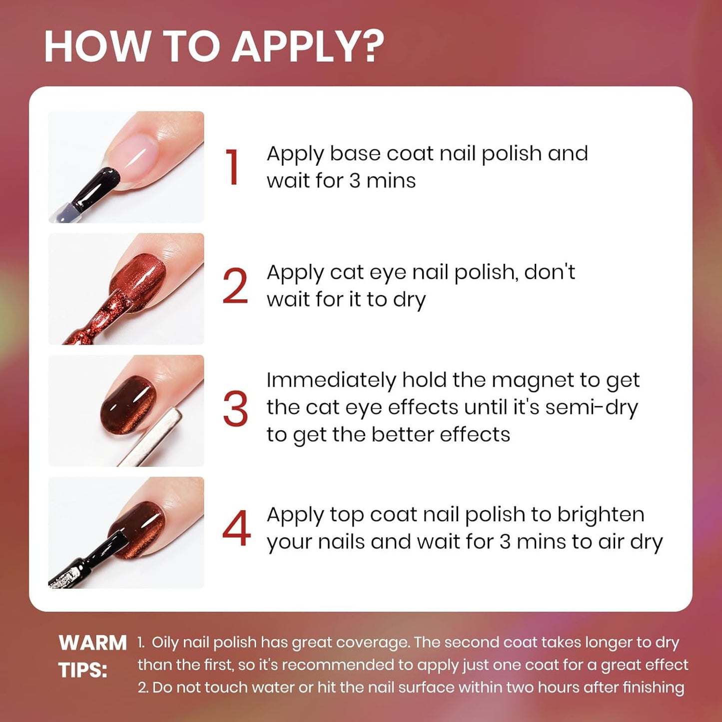 Cateye Magnetic Nail Polish Non Gel, Quick Dry Nail Polish Air Drying Fast Lacquer Manicure Gift For Women Girls 16ml