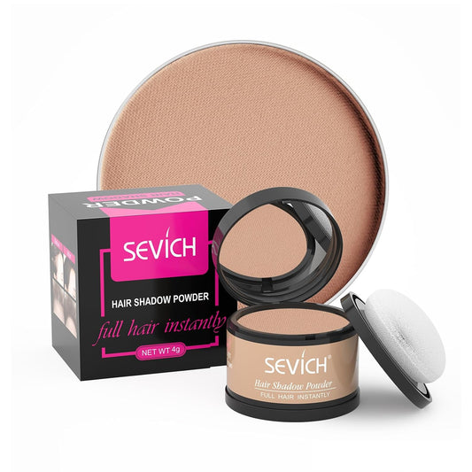 Instantly Hairline Shadow - SEVICH Hairline Powder, Quick Grey Root Concealer for Thinning Hair, Eyebrows & Beard, Windproof & Sweatproof, Light Brown